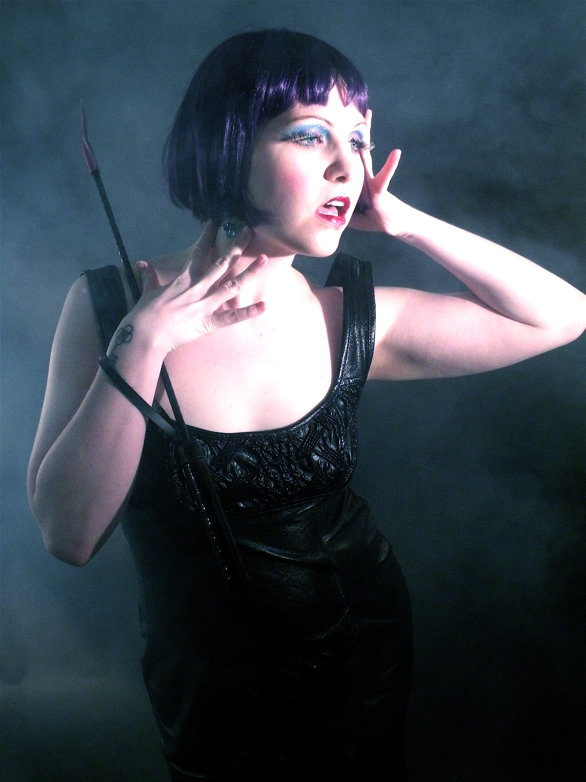 Morgan Elizabeth as Va Gina Velvet (Burlesque Performer and MC). The Lost in the Fog Photo.