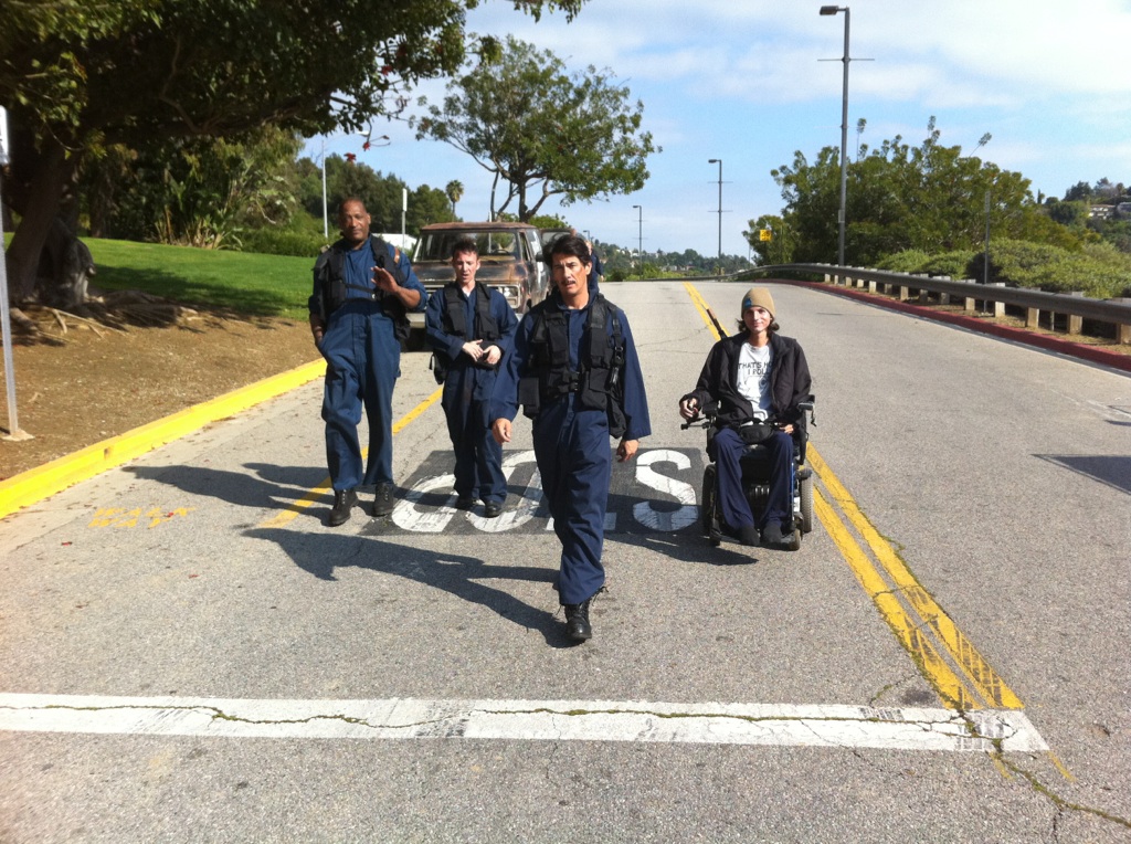 Tony Todd, James Duval, Noah Hathaway, and myself. set of sushi girl