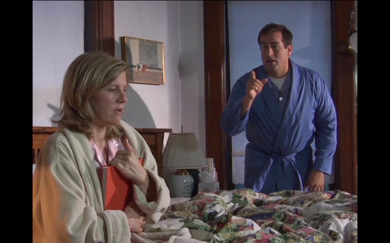 Still of Lori Hammel and Rob Riggle in Family Values pilot.