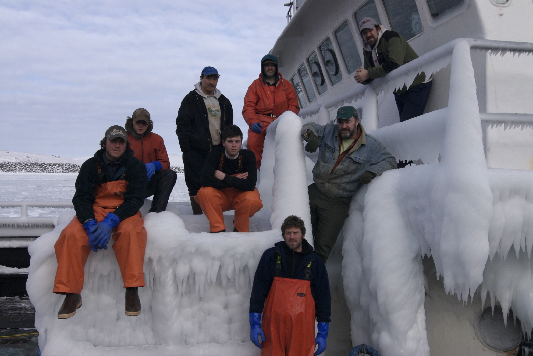 Keith Colburn, Crosby Leveen, Lenny Lekanoff, Monty Colburn, Gary Soper, Lynn Guitard and Cooper Weatherby in Deadliest Catch (2005)