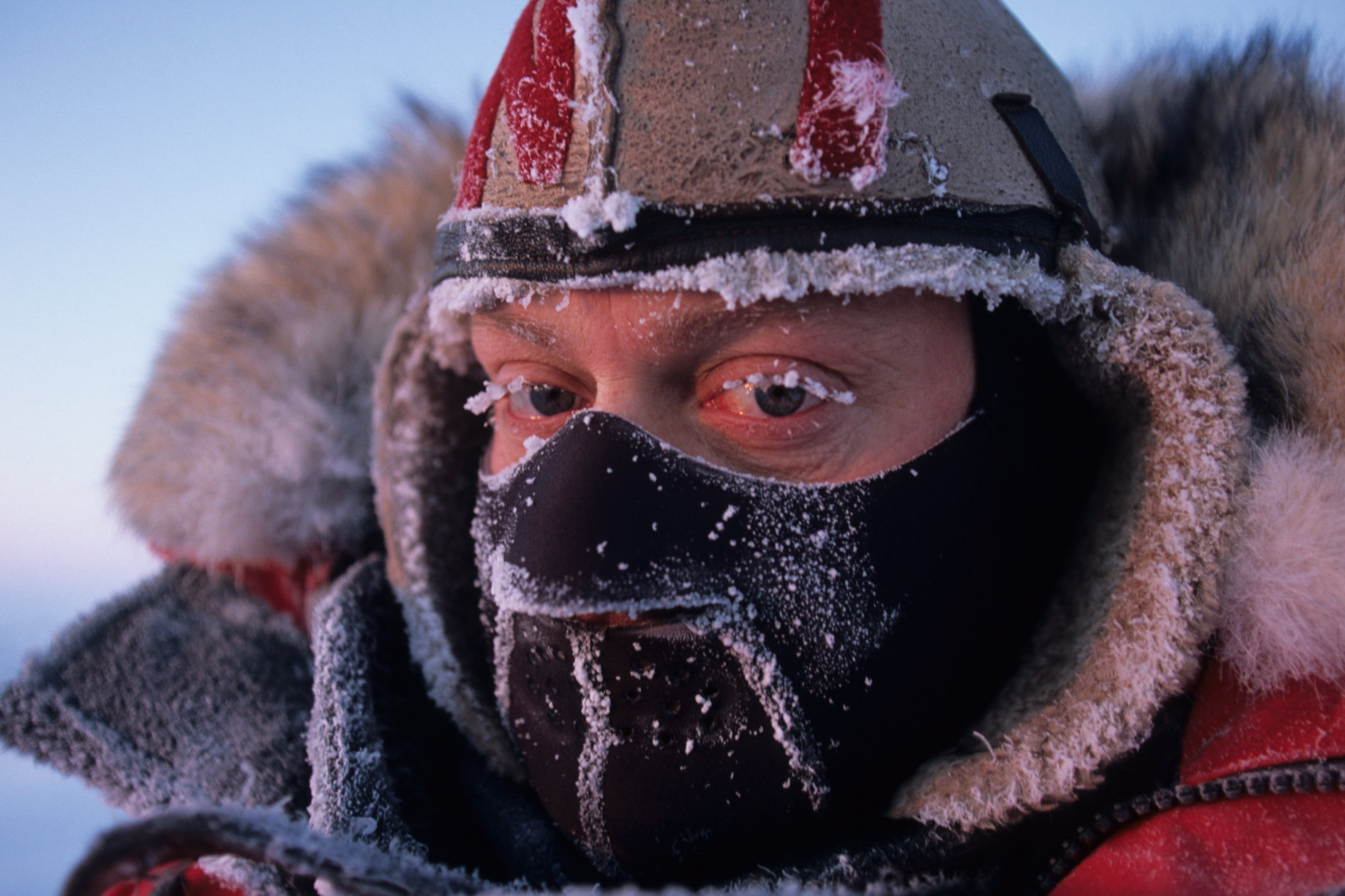 Jason Roberts frozen face on location.