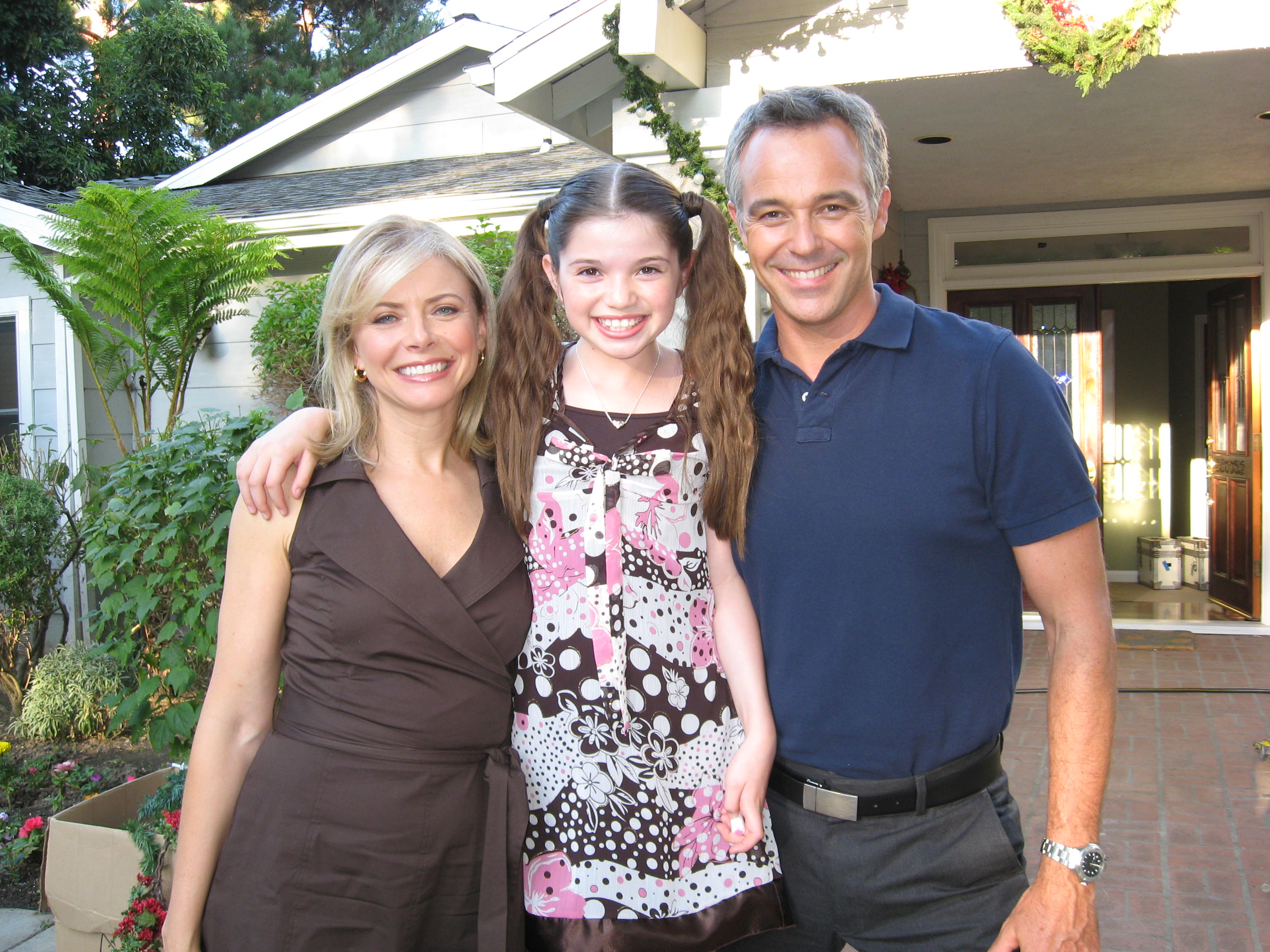 Jadin with Faith Ford and Cameron Daddo on the set of Hallmark's 