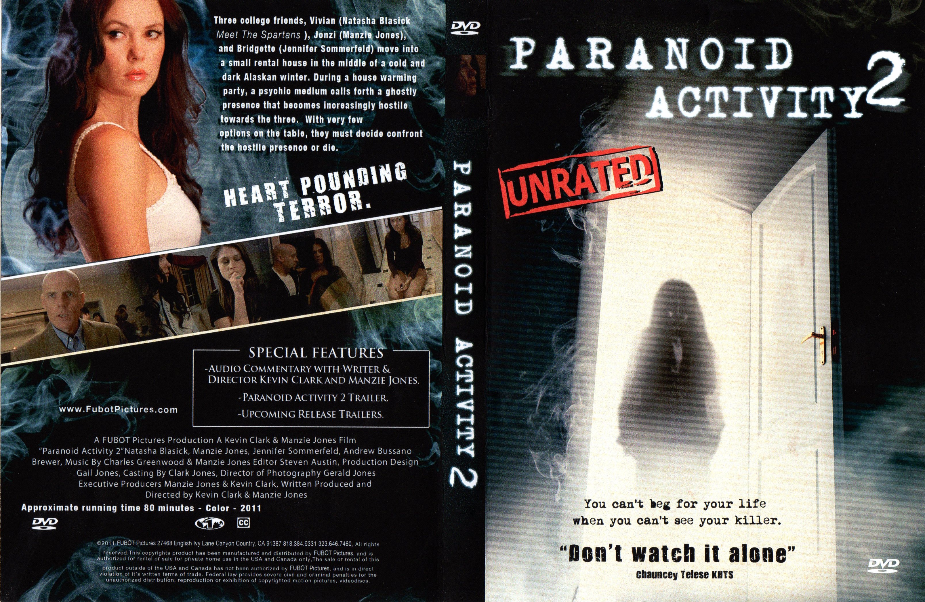 Paranoid Activity 2 DVD cover with Natasha Blasick