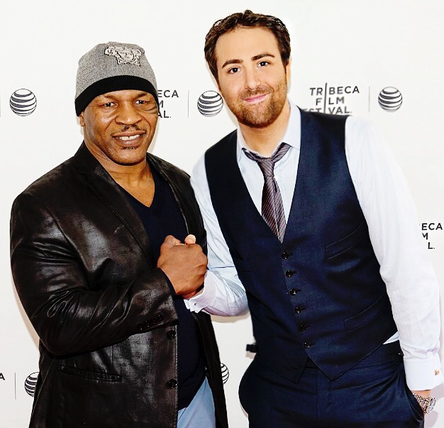 Mike Tyson and director Bert Marcus on the red carpet of the CHAMPS movie premiere at the Tribeca Film Festival 2014, directed by Bert Marcus and starring Mike Tyson, Evander Holyfield and Bernard Hopkins. Picture courtesy of Bert Marcus Productions.