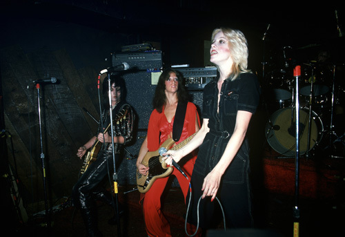 The Runaways (Joan Jett, Jackie Fox, Cherie Currie) performing at CBGB in New York City on August 2, 1976