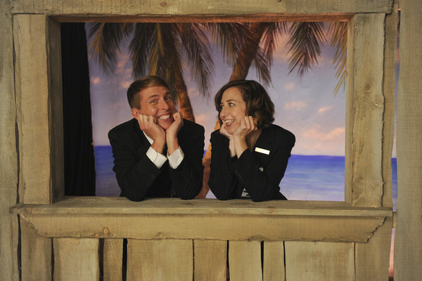 Still of Kristen Schaal and Jack McBrayer in 30 Rock (2006)