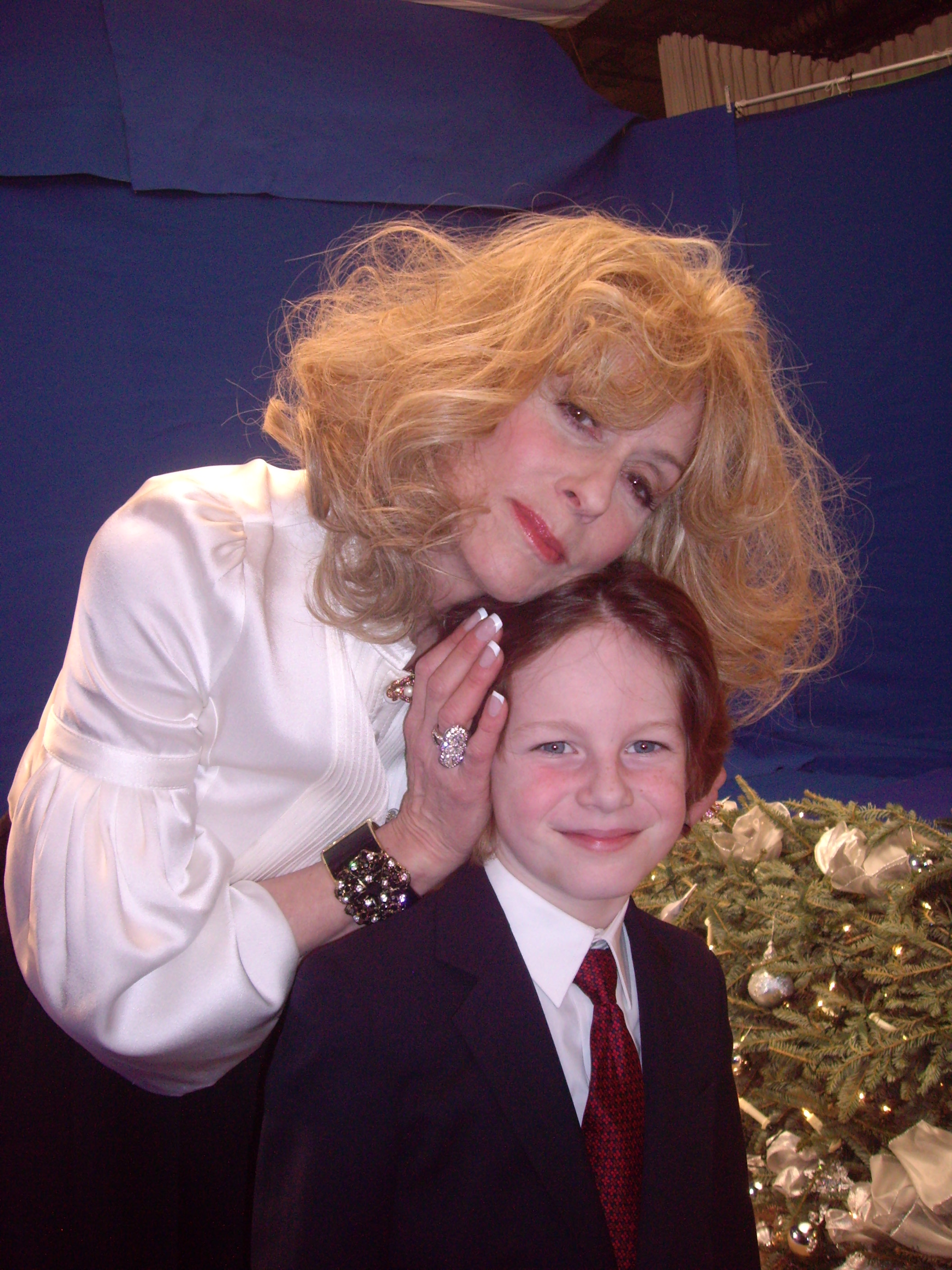 Liam on the set of Ugly Betty with Judith Light