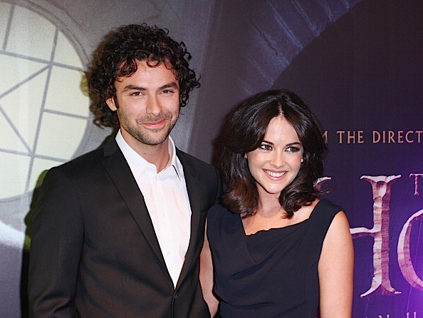 Aidan Turner and Sarah Greene at the Irish Premiere of The Hobbit: An Unexpected Journey at Cineworld in Dublin. (Photo by Phillip Massey/WireImage) 2012 Phillip Massey