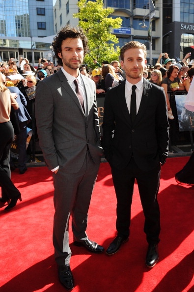 Aidan Turner and Dean O'Gorman at the New Zealand world premiere of The Hobbit: An Unexpected Journey.