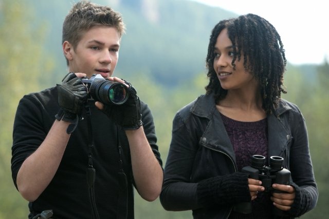 Still of Connor Jessup and Megan Danso in Falling Skies (2011)