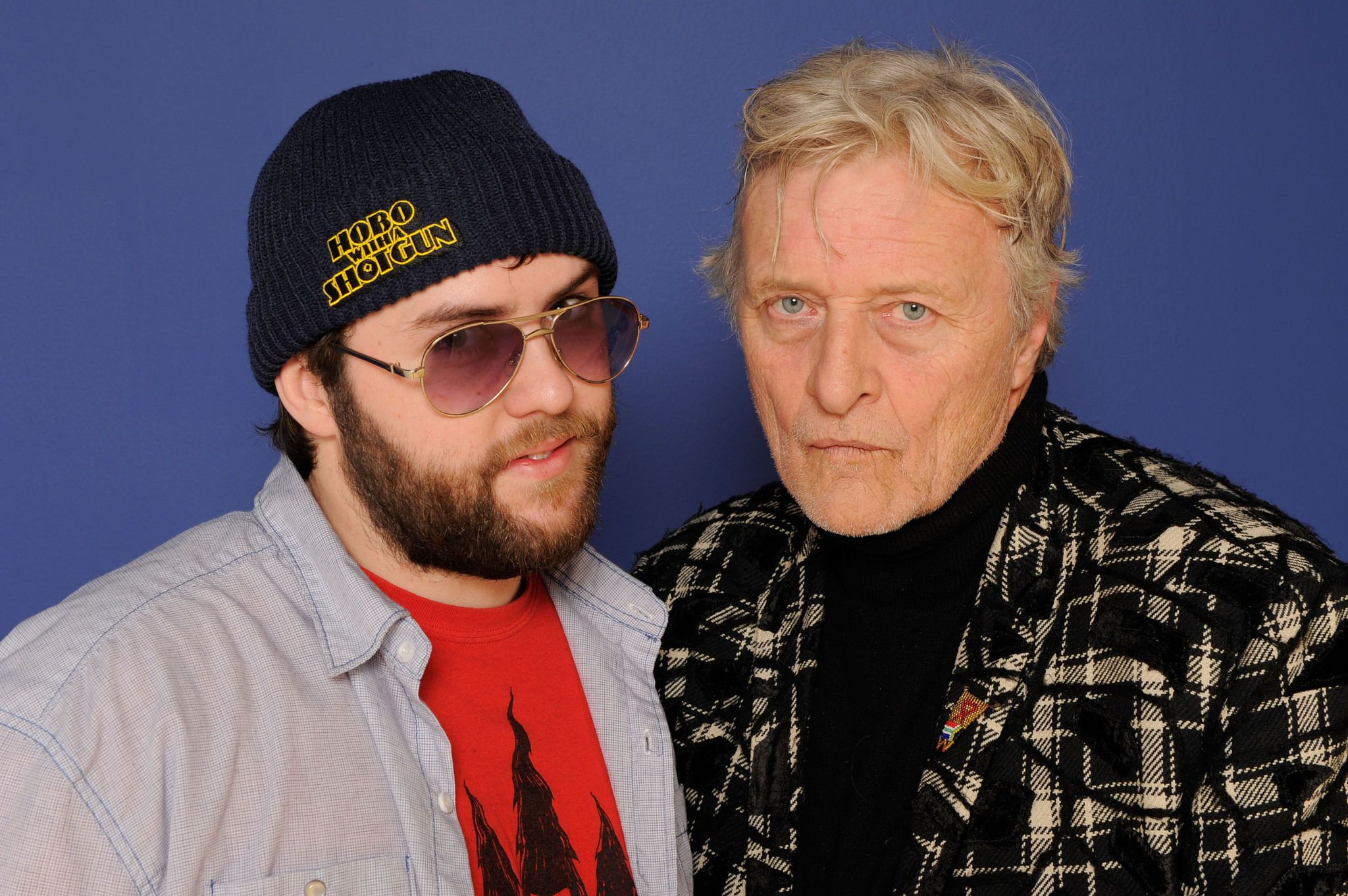Rutger Hauer and Jason Eisener at event of Hobo with a Shotgun (2011)