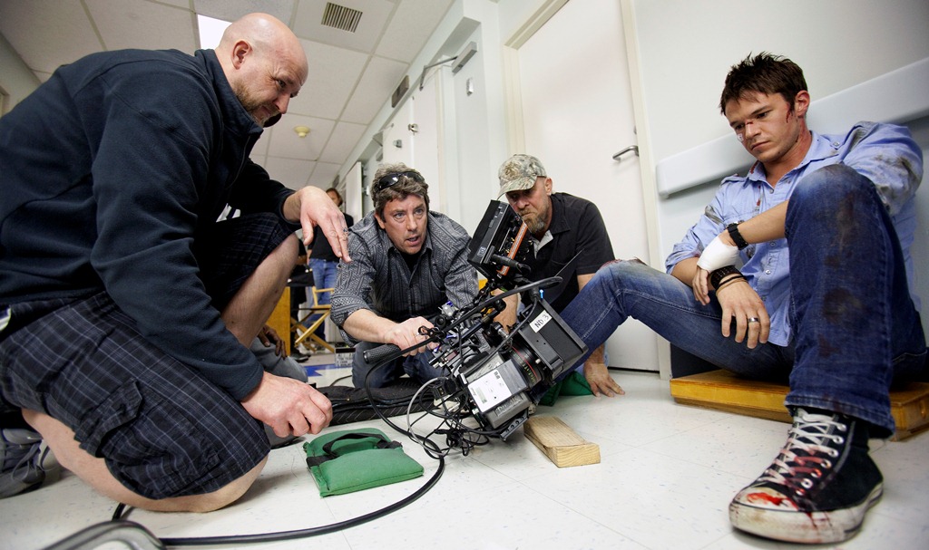Cinematographer Shane Hurlbut and actor Mark Hapka filming THE TICKET