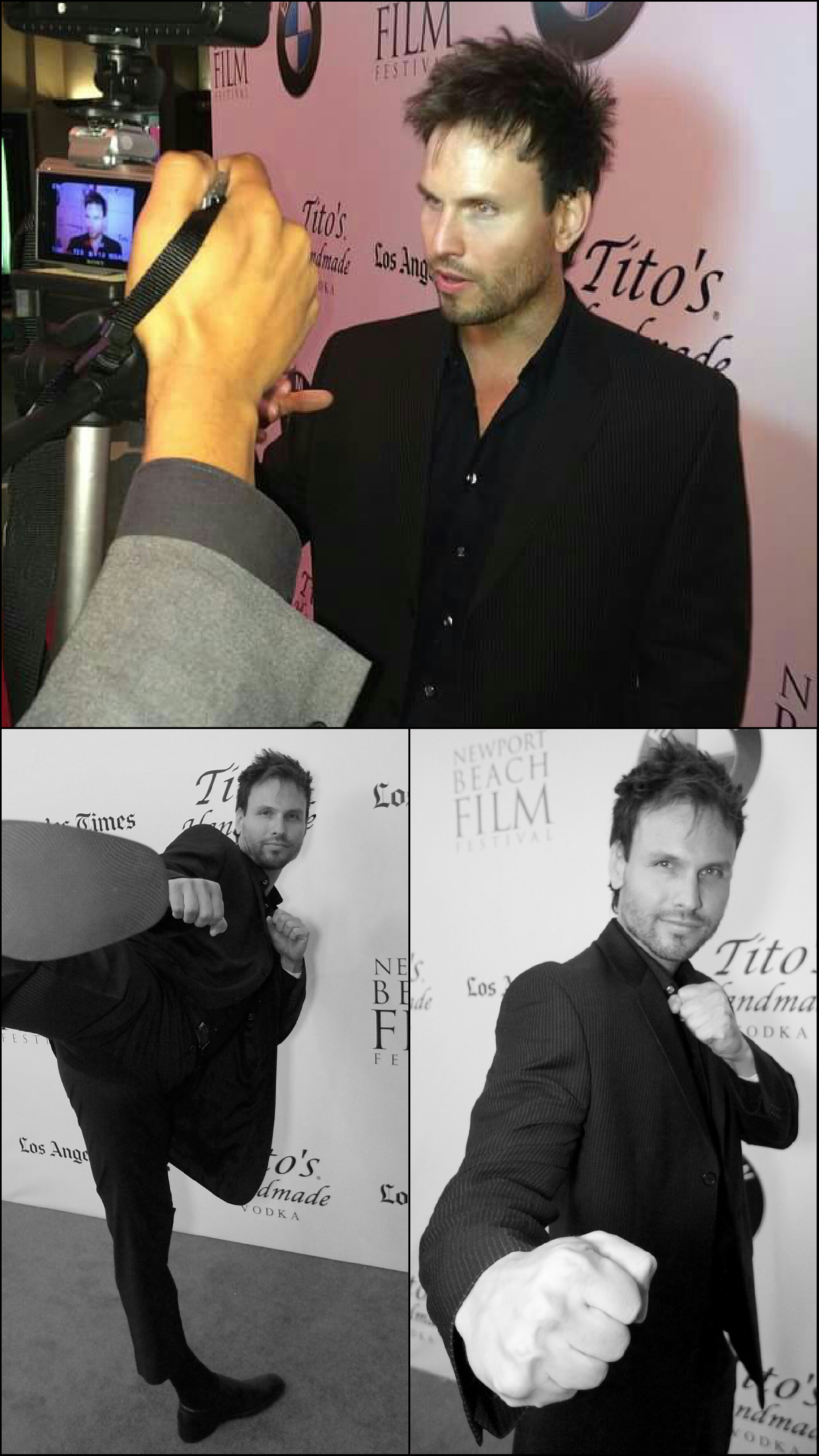 Tamas Menyhart red carpet arrival at the Newport Beach film festival opening night with Russell Crowe's movie 