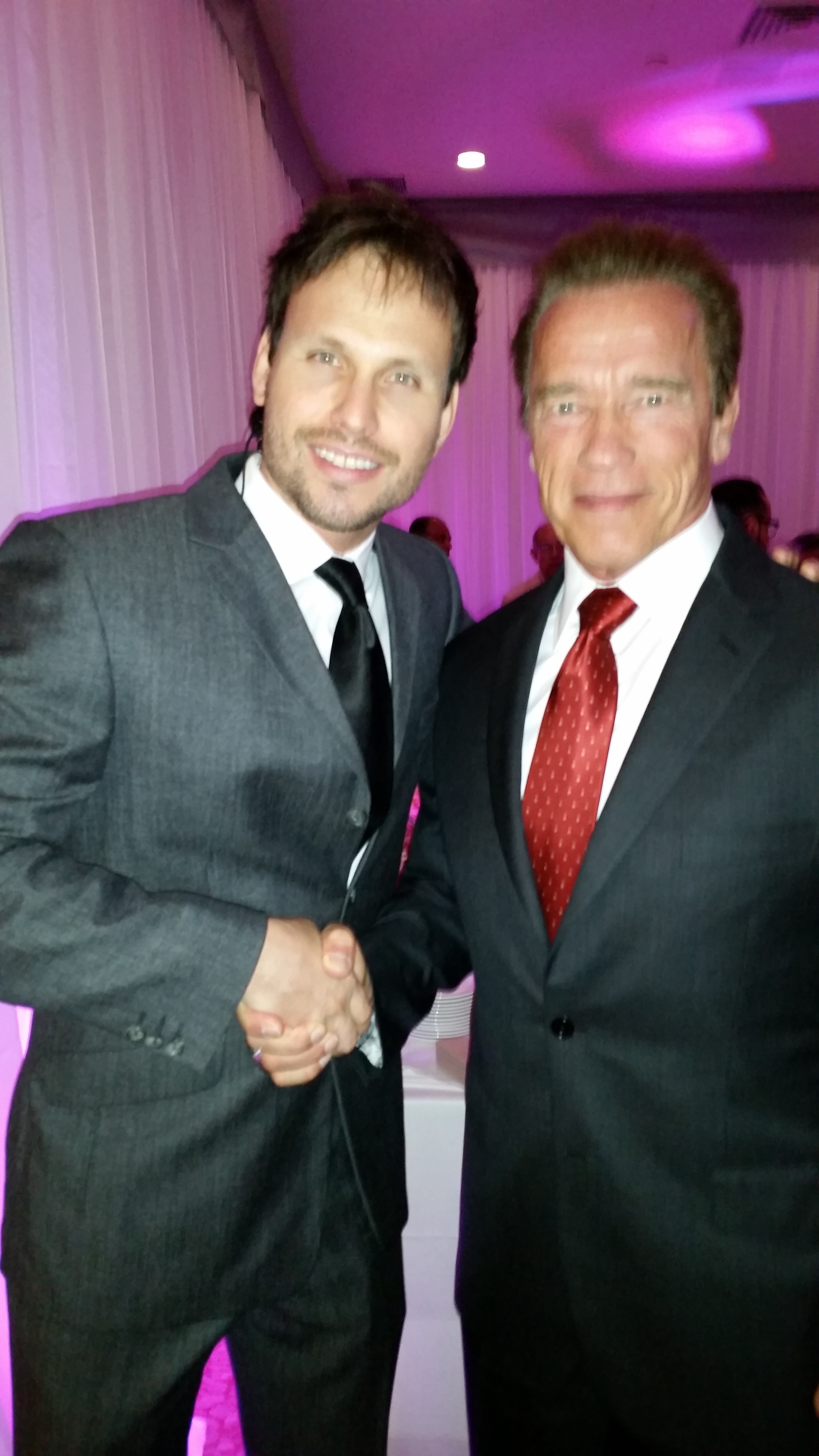 Tamas Menyhart and Arnold Schwarzenegger