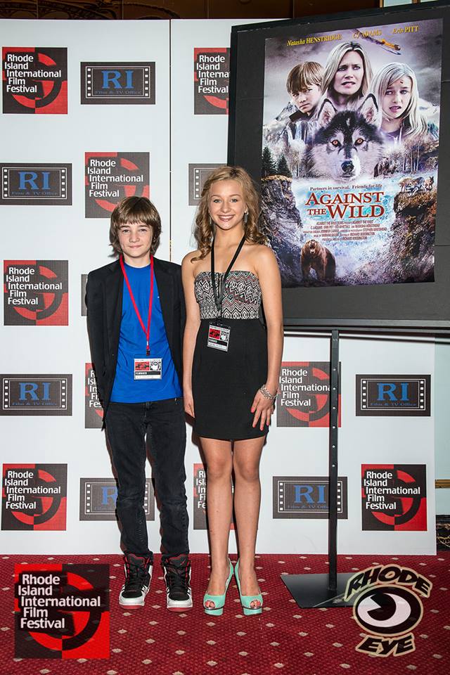 CJ and Erin Pitt at the premier of Against the Wild at the RI International Film Festival