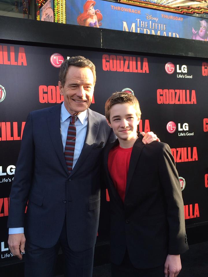 Bryan Cranston and CJ Adams at Premier of Godzilla in Hollywood 2014