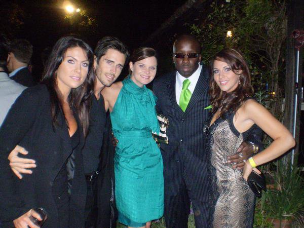 NADIA BJORLIN BRANDON BEEMER DTEFLON ADRIANNE LEON ON THE REDCARPET AT EVENING WITH THE STARS IN L.A