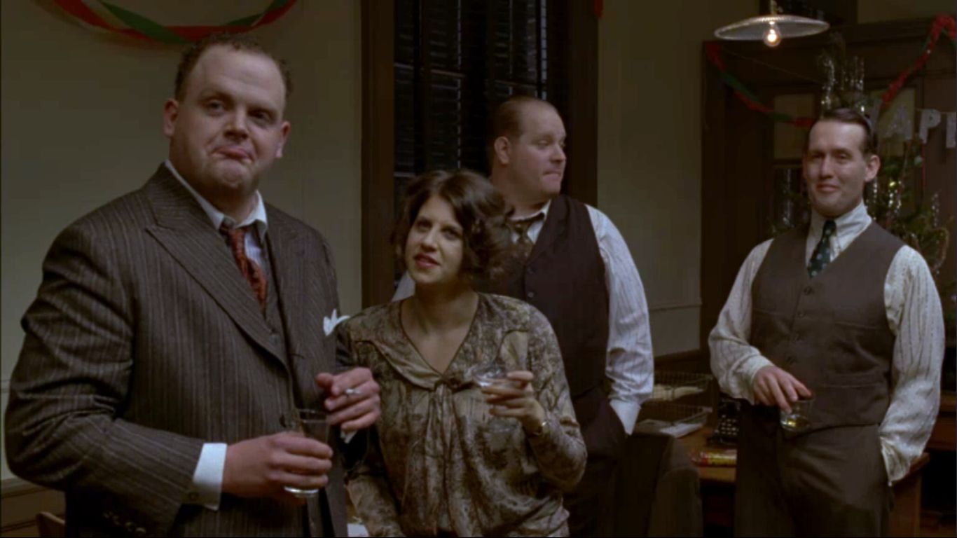 Ryan Woodle, Erin Fogel, Mike Houston, and Ned Noyes, in a still from Boardwalk Empire, Episode: Resolution