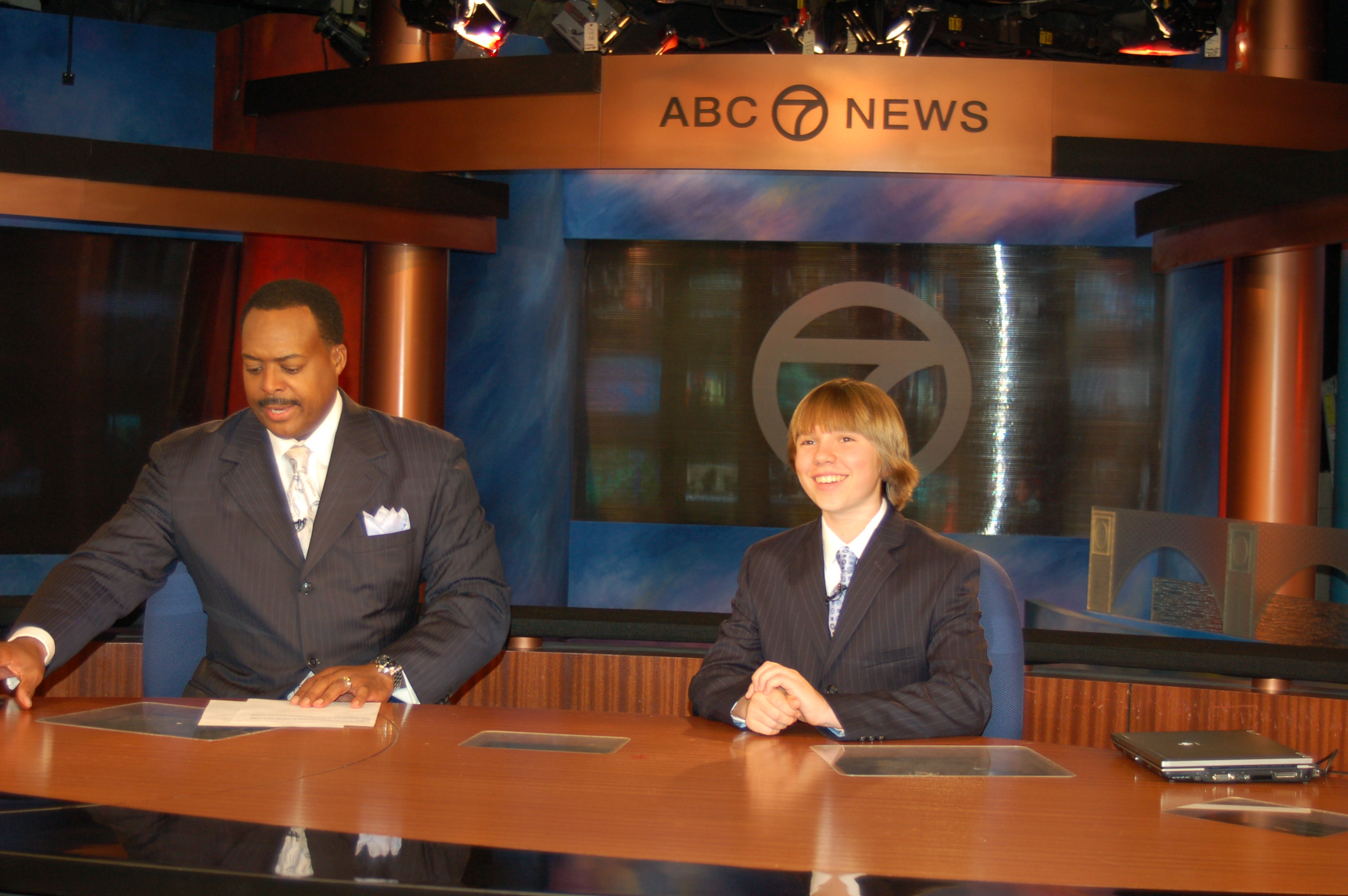 Kent Jenkins with WJLA-TV News Anchor Leon Harris in Washington, D.C.