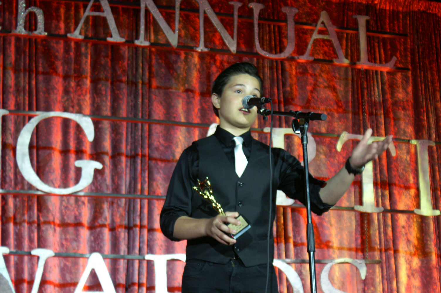 Acceptance speech at the 2013 Young Artist Awards.