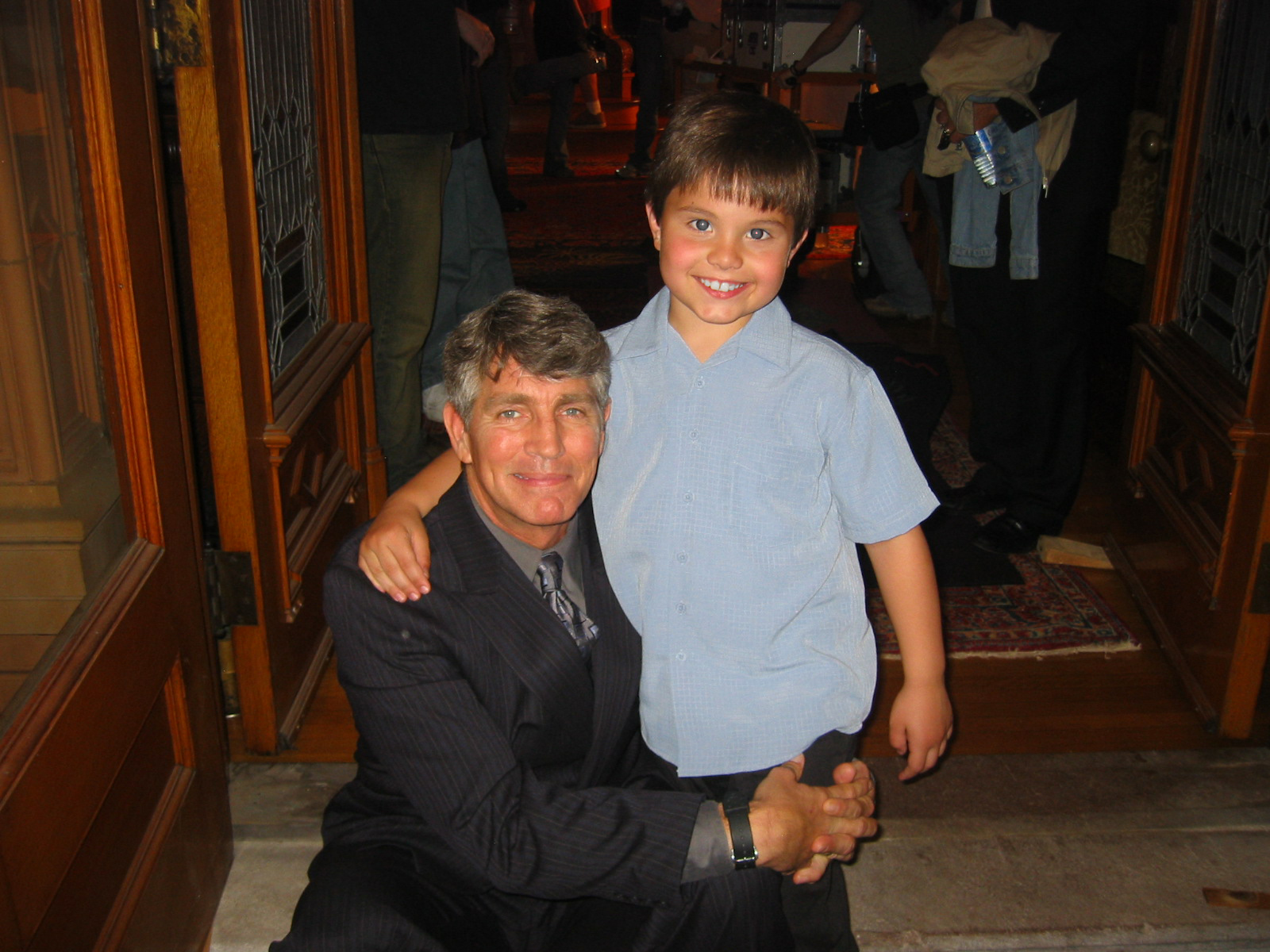 Zach with Eric Roberts on the set of 