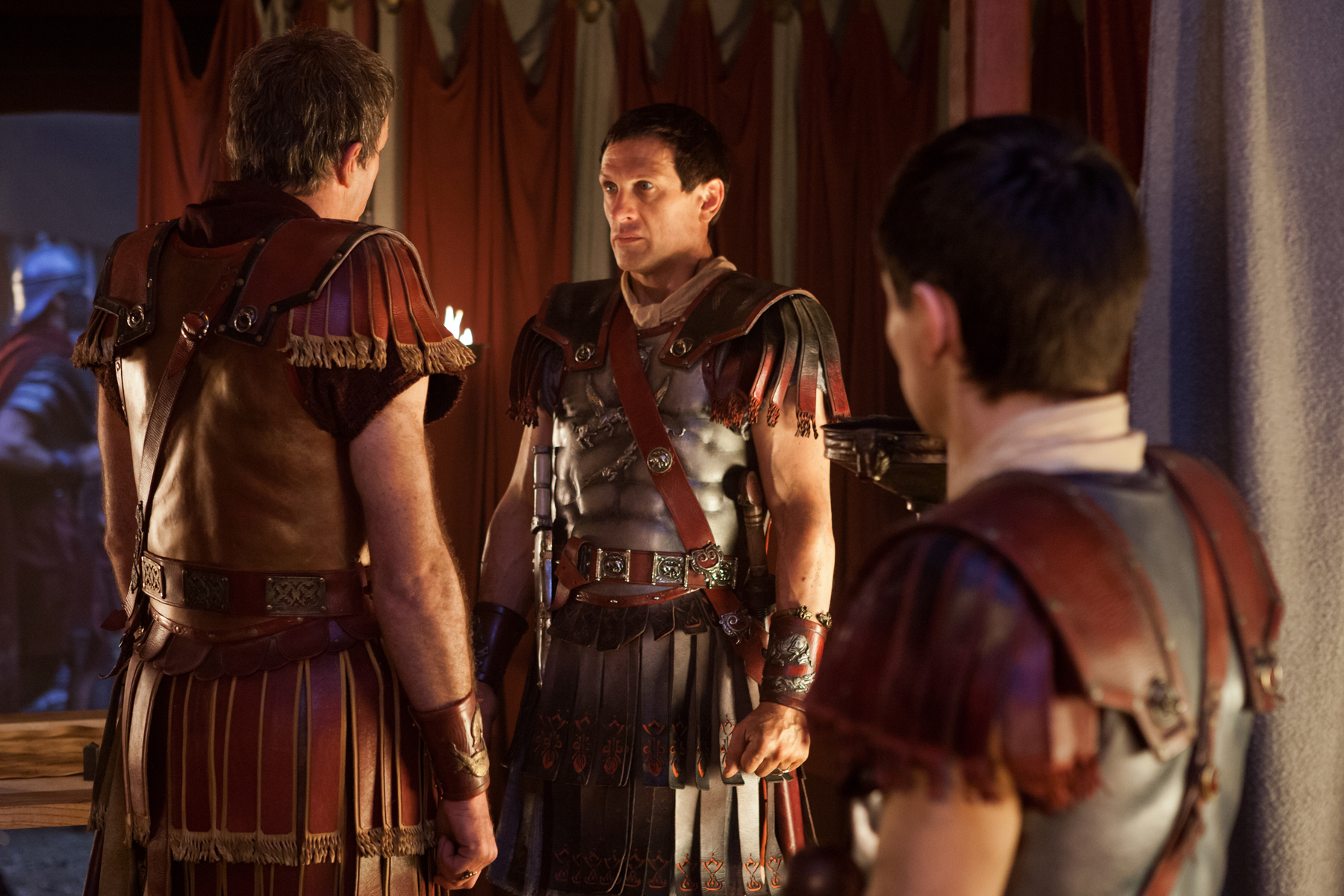 Still of Simon Merrells, Todd Lasance and Christian Antidormi in Spartacus: Blood and Sand (2010)