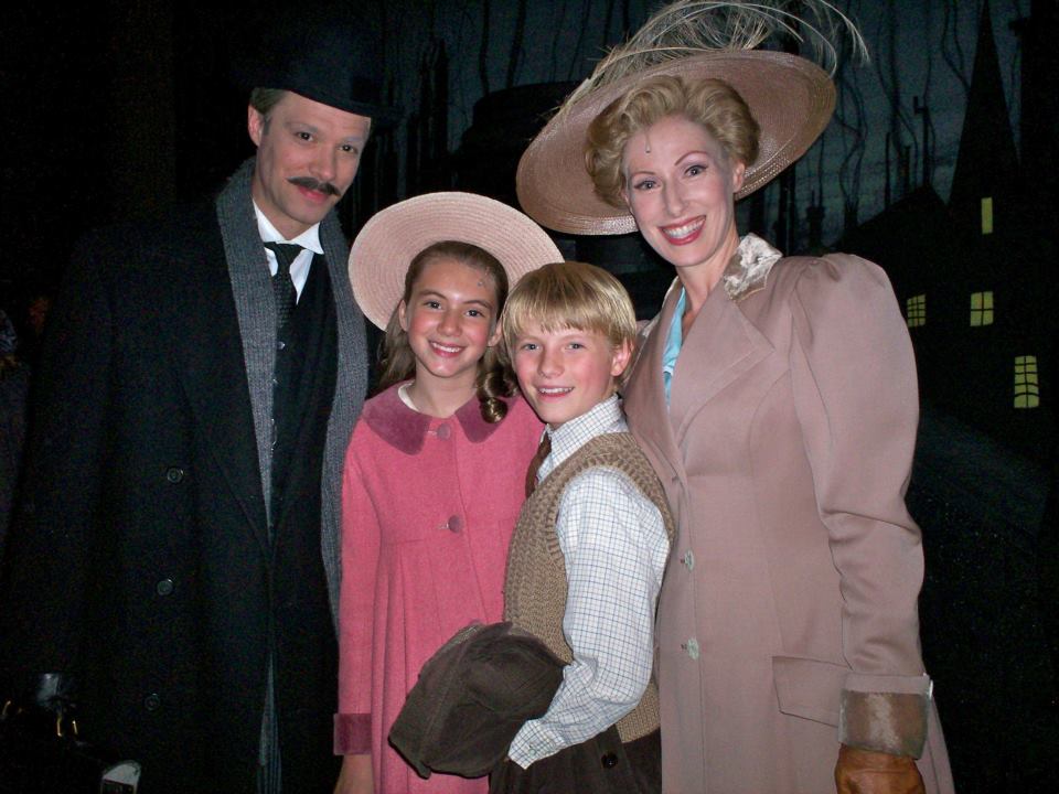 Marissa as Jane Banks with the rest of the Banks family in the first national tour of Disney's Mary Poppins