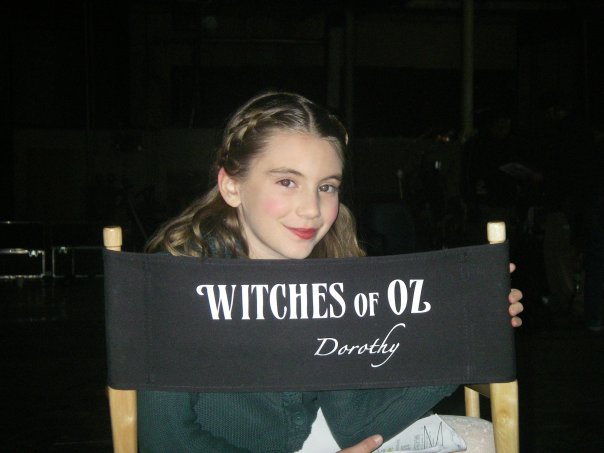 Marissa on set as Young Dorothy in Witches of Oz