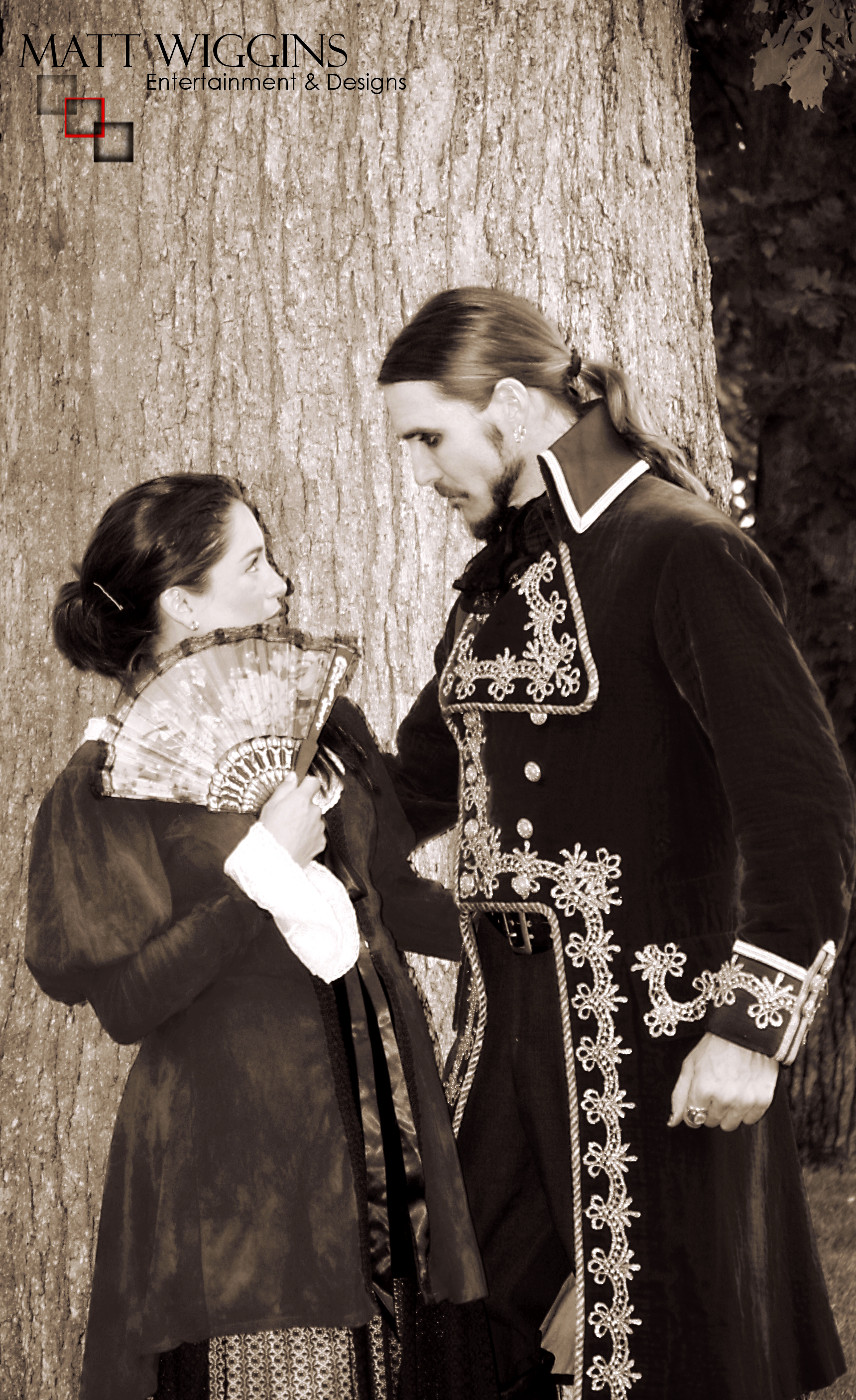 Matt Wiggins as Cassio with co-star during a rehearsal for a production of William Shakespeare's Othello.