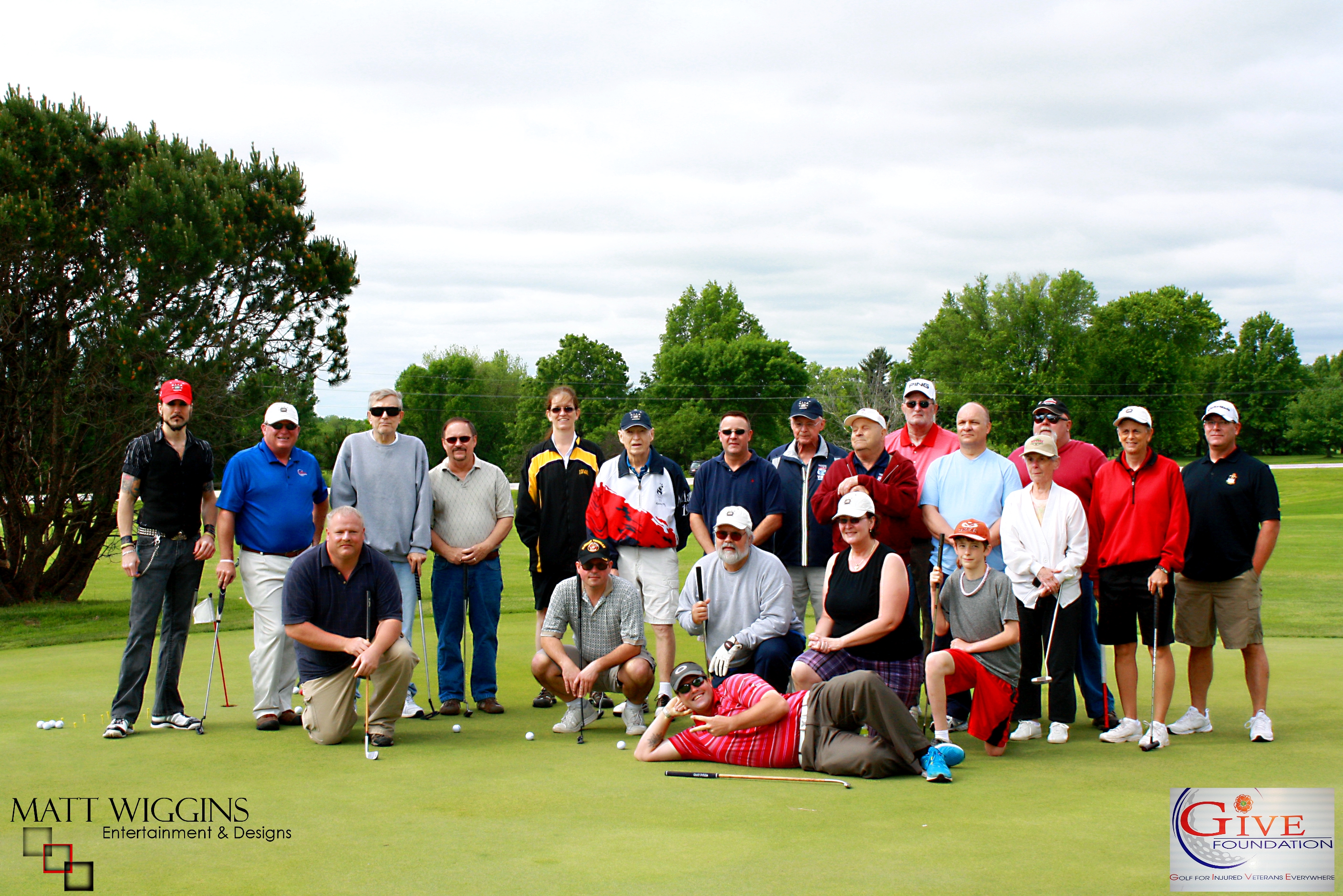 Matt Wiggins with Veterans and PGA staff as he participates in the Golf for Injured Veterans Everywhere Program