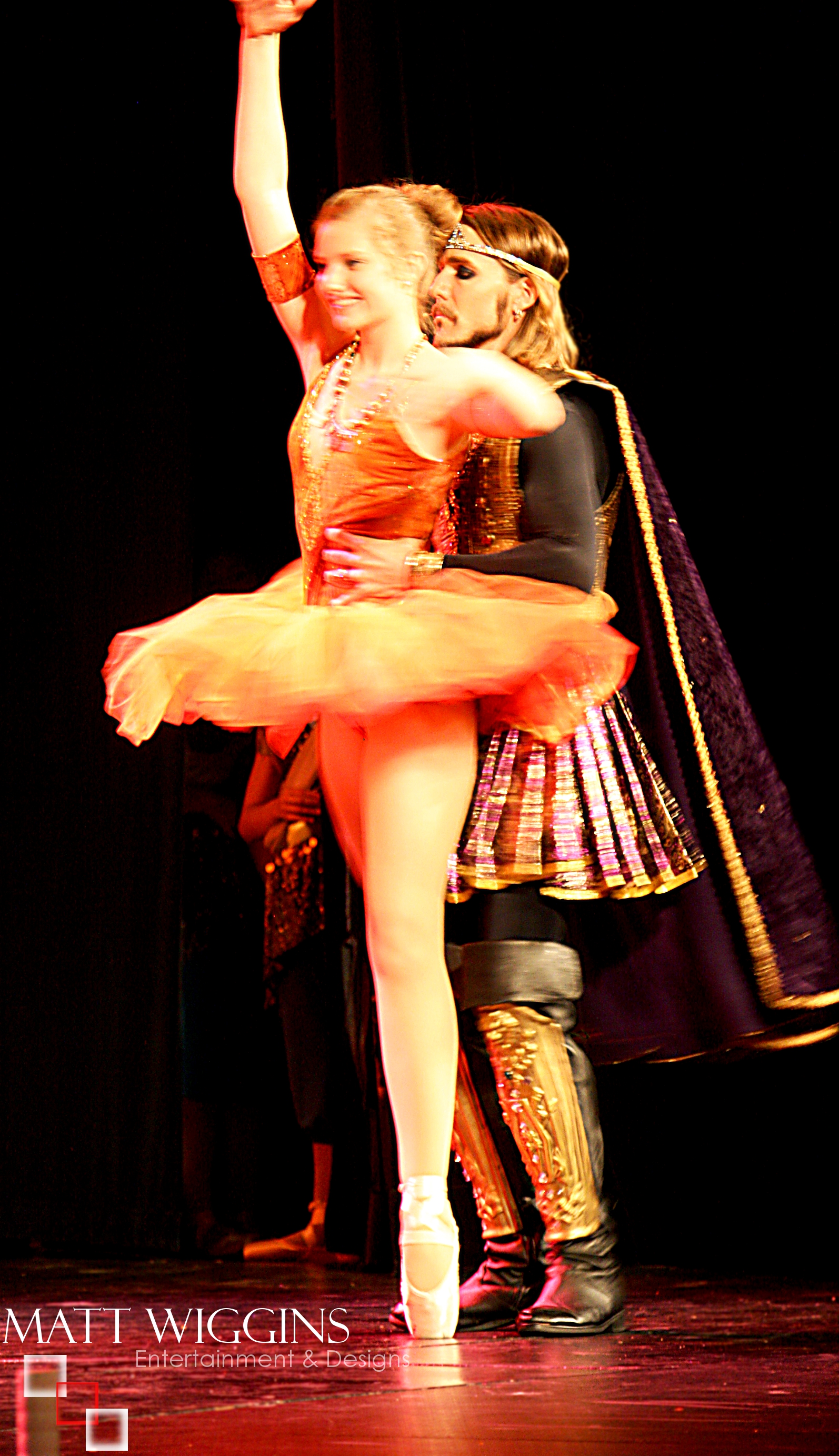 Still of Matt Wiggins as King Xerxes in the live 2013 ballet production of Ester.