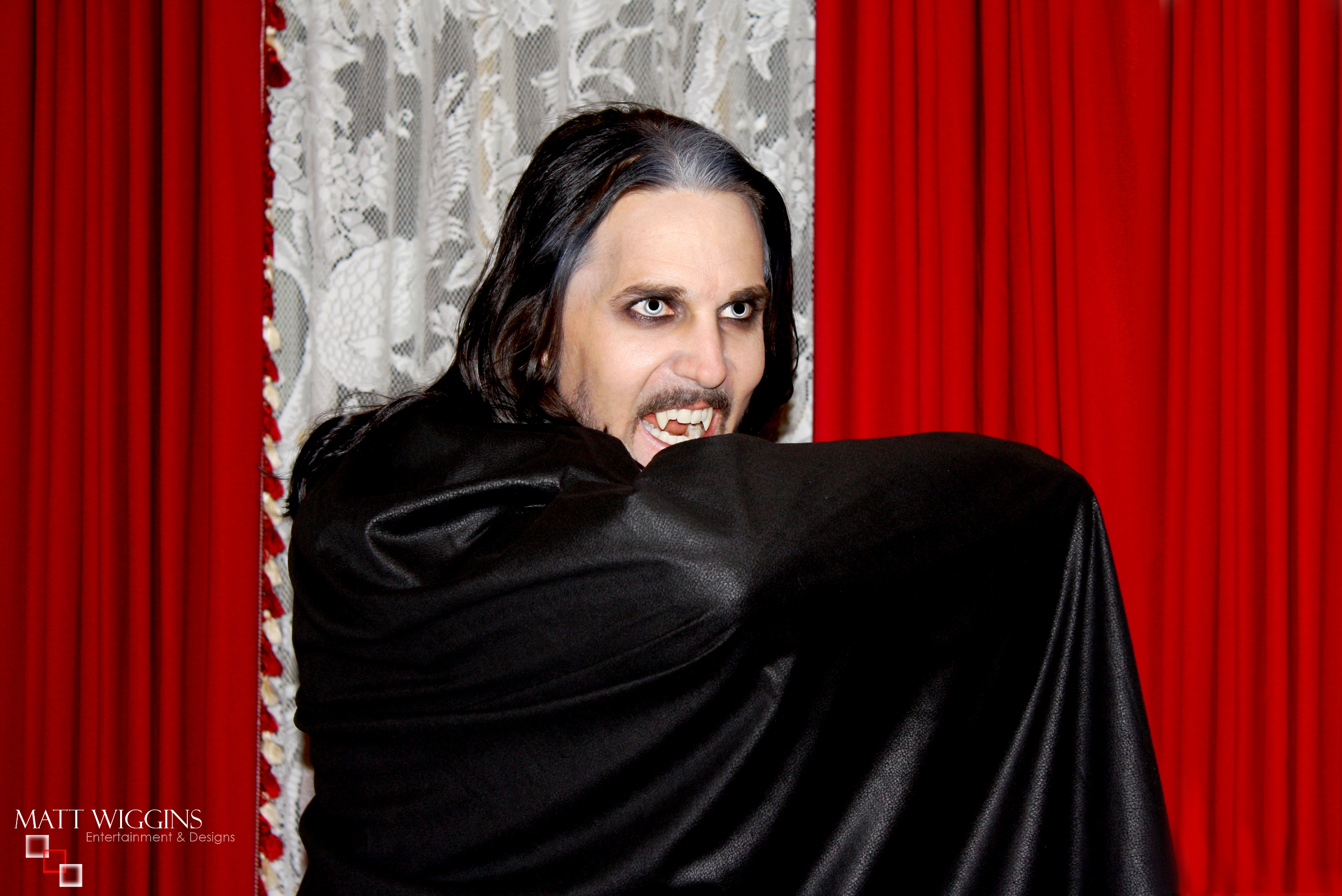 Production photo of Matt Wiggins as Dracula in 2013. Matt has confirmed he will reprise his role as Dracula in October 2014.