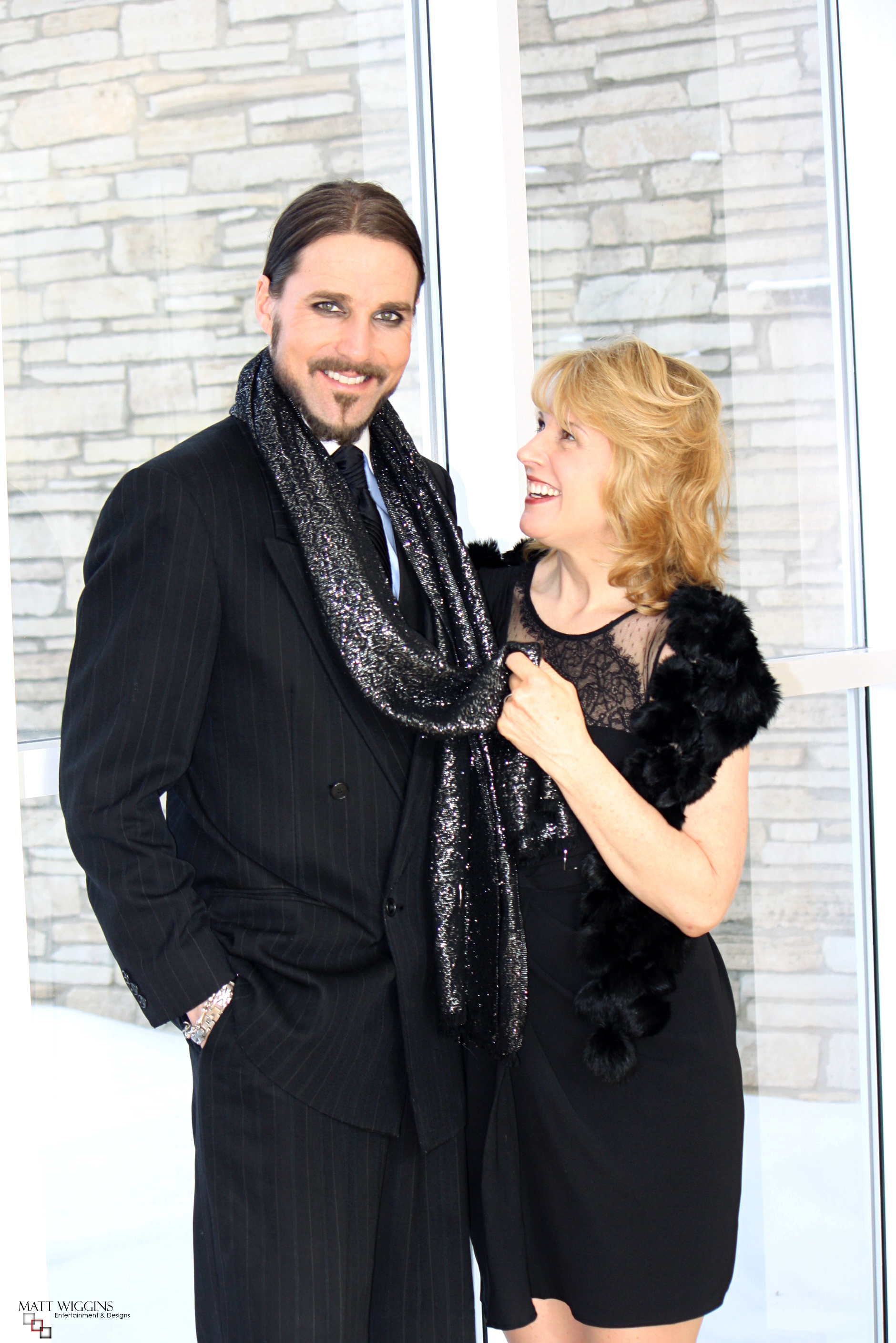 Matt Wiggins with actress Susan Lunning during a photo shoot for the 2014 Iowa Motion Picture Awards where Matt served has host and MC.