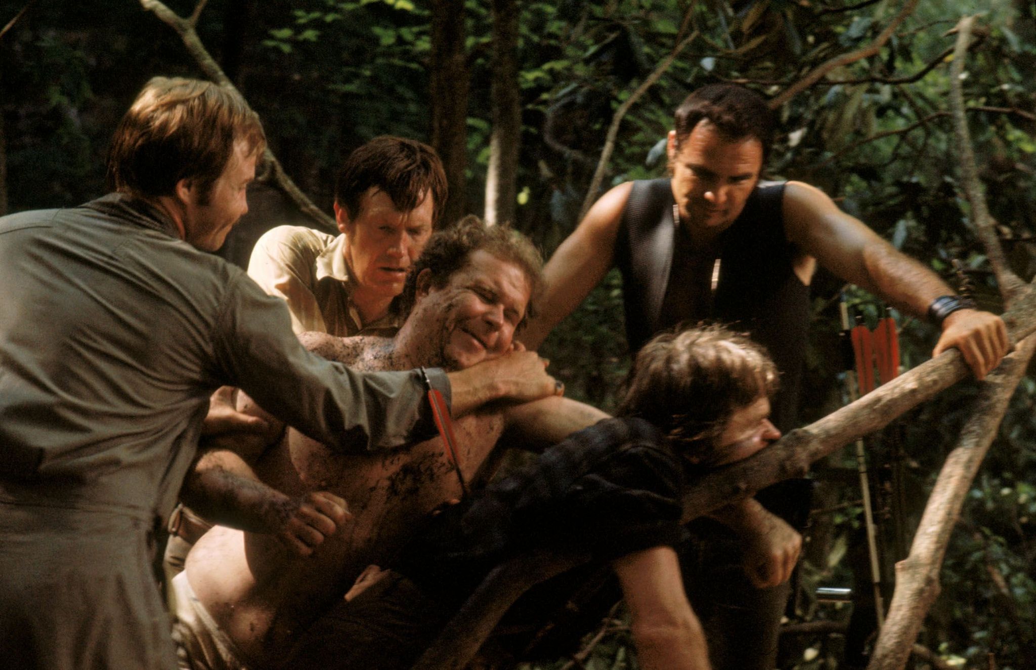 Still of Burt Reynolds, Jon Voight, Ned Beatty, Ronny Cox and Bill McKinney in Deliverance (1972)