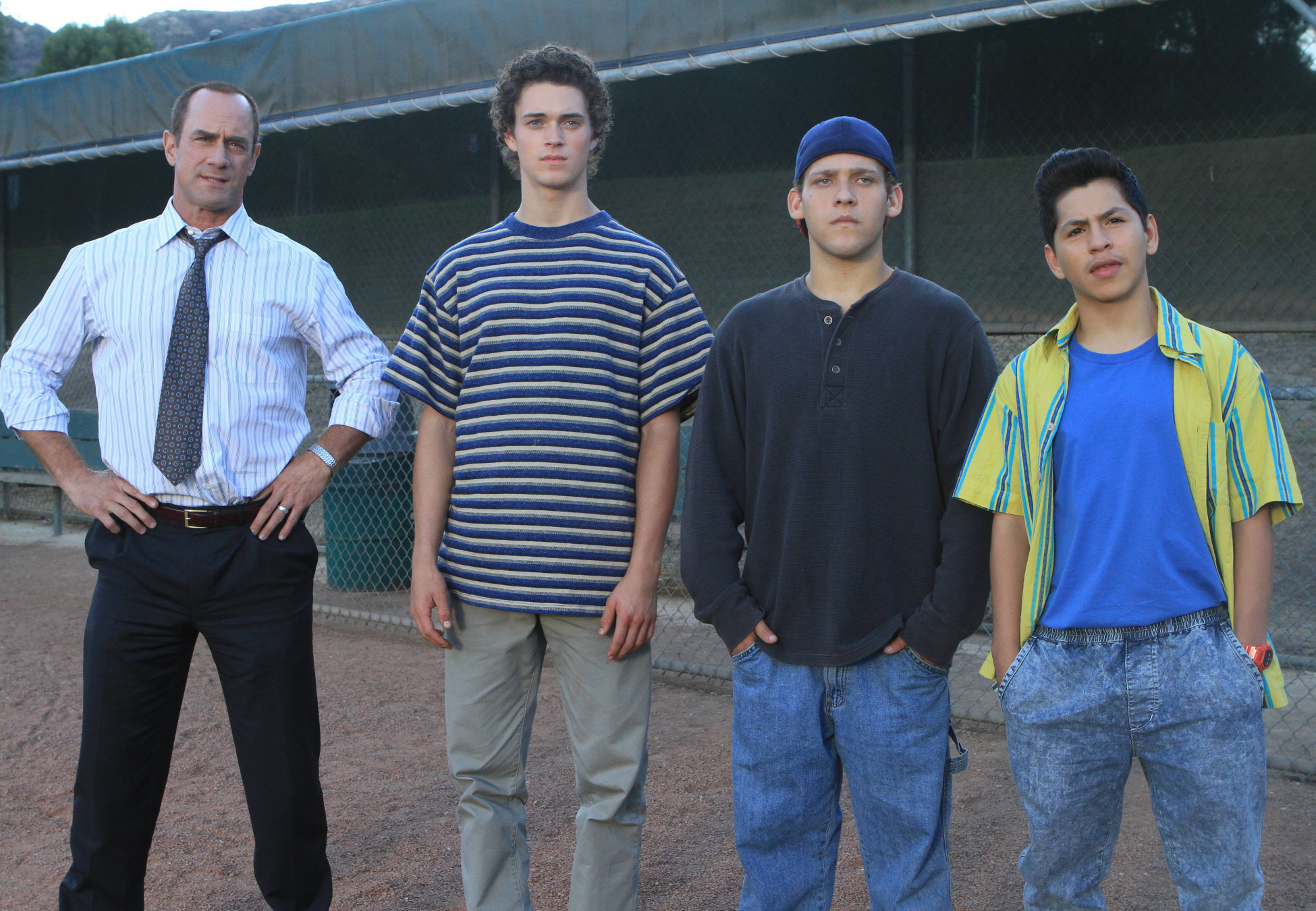 Still of Christopher Meloni, Tyler Foden, Connor Buckley and Kevin Hernandez in Surviving Jack (2014)