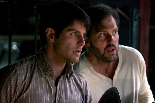 Still of Silas Weir Mitchell and David Giuntoli in Grimm (2011)