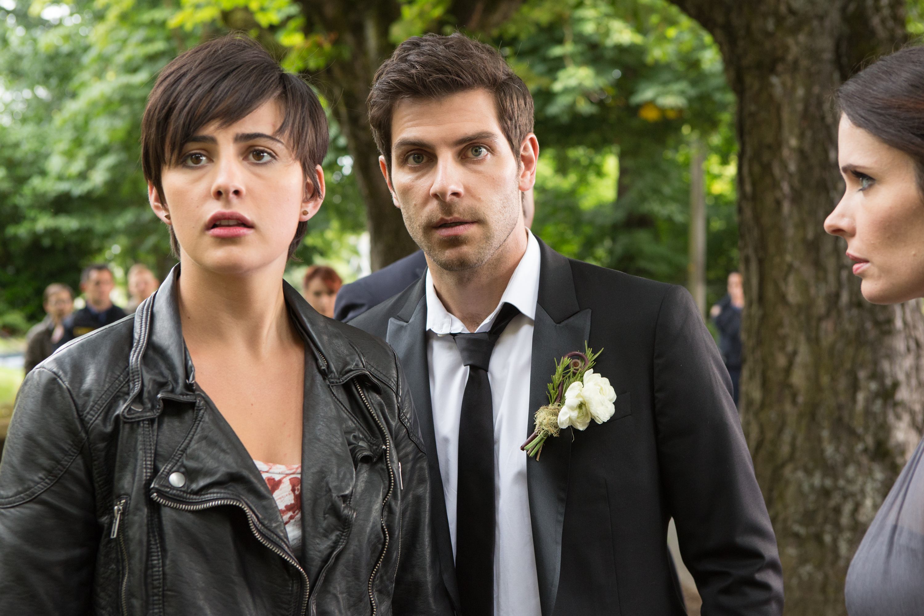 Still of Bitsie Tulloch, David Giuntoli and Jacqueline Toboni in Grimm (2011)