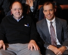 Photo of Michael Constantine (left) and Rod Knoll, taken at the premiere of the short film 