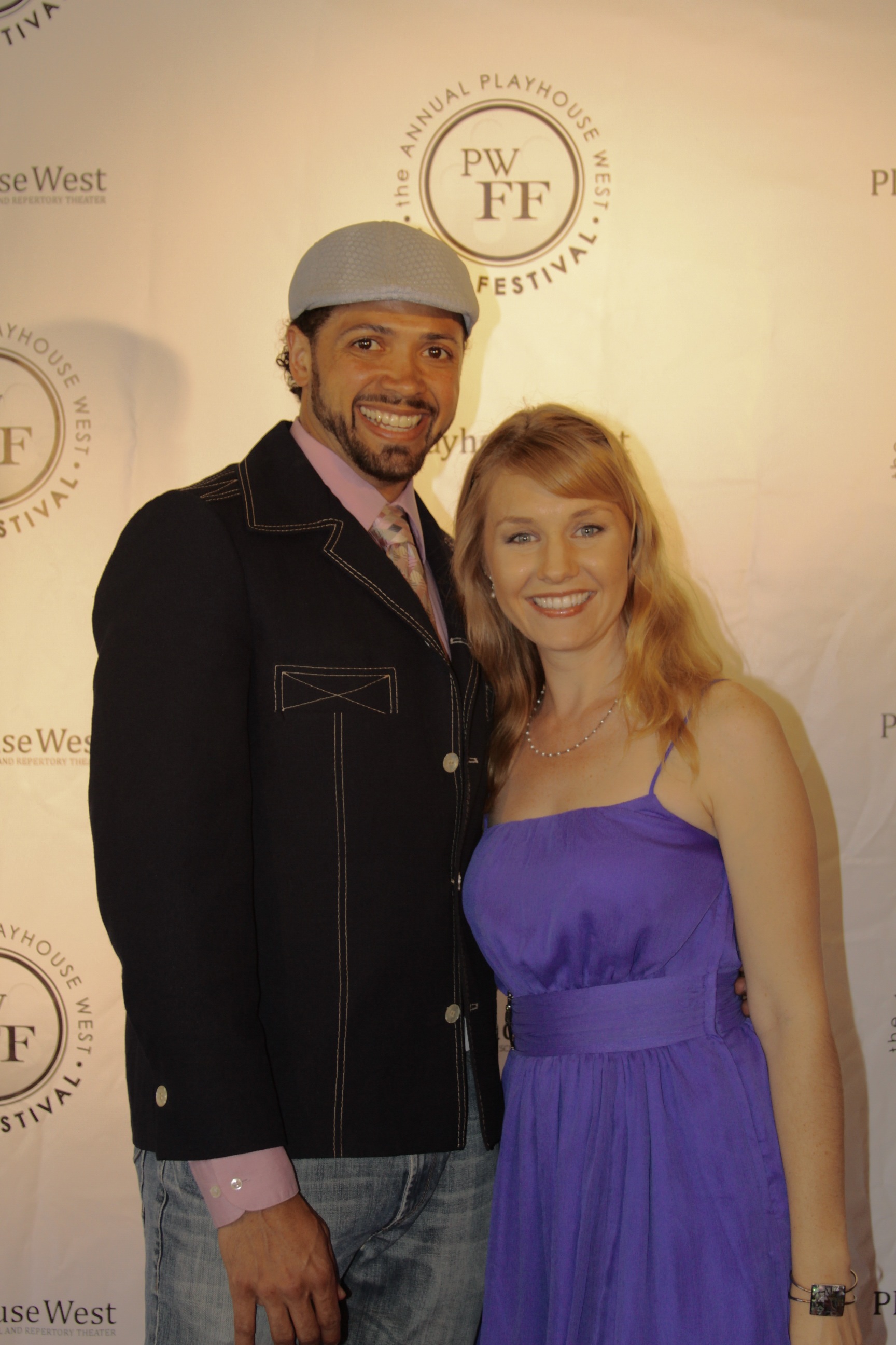 Michelle Coyle and William Gabriel Grier on the Red Carpet at the Playhouse West Film Festival.