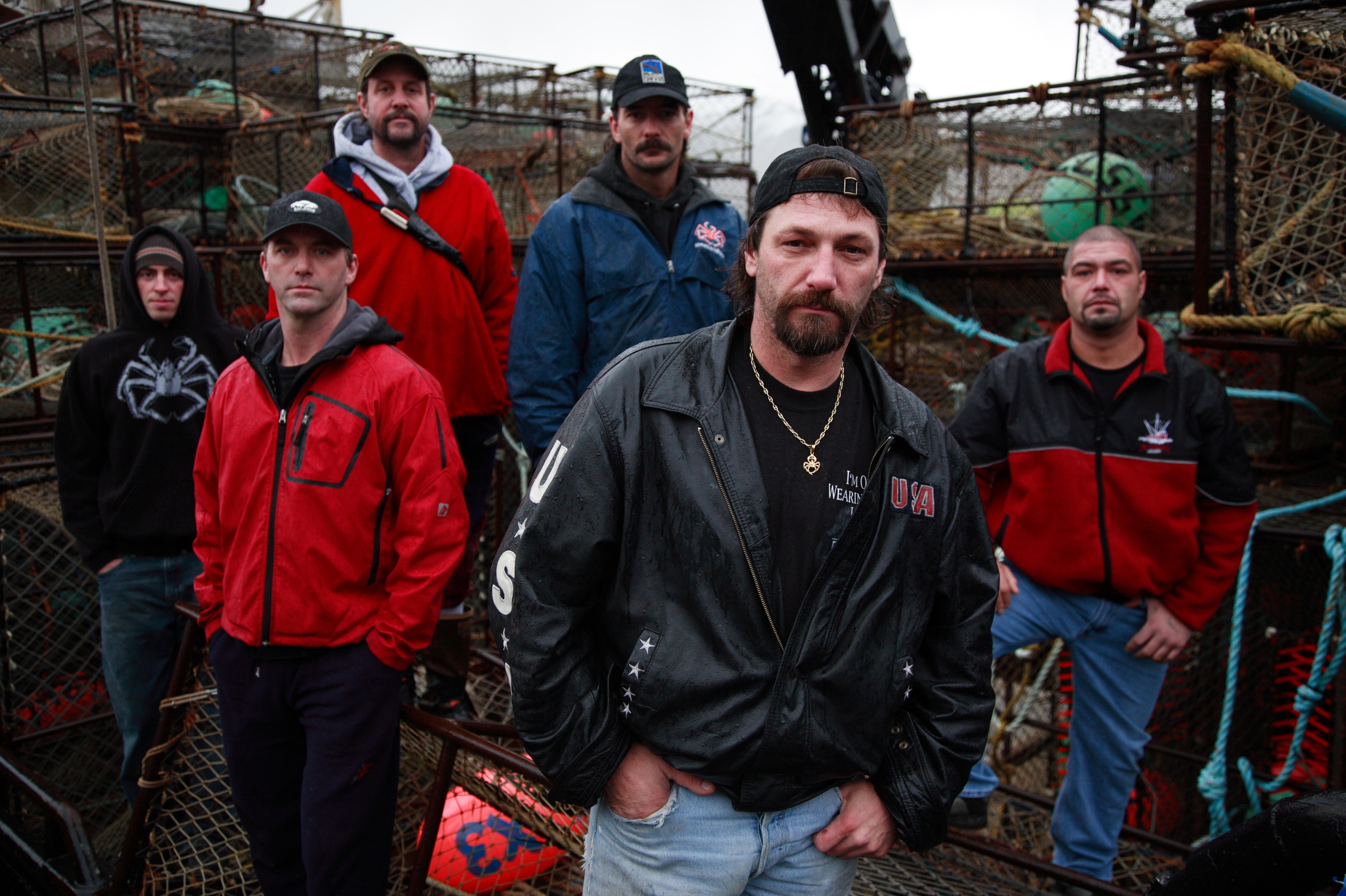 Andy Hillstrand, Jonathan Hillstrand, Russell Newberry, Shea Long, Neal Hillstrand and Eddie Uwekoolani in Deadliest Catch (2005)