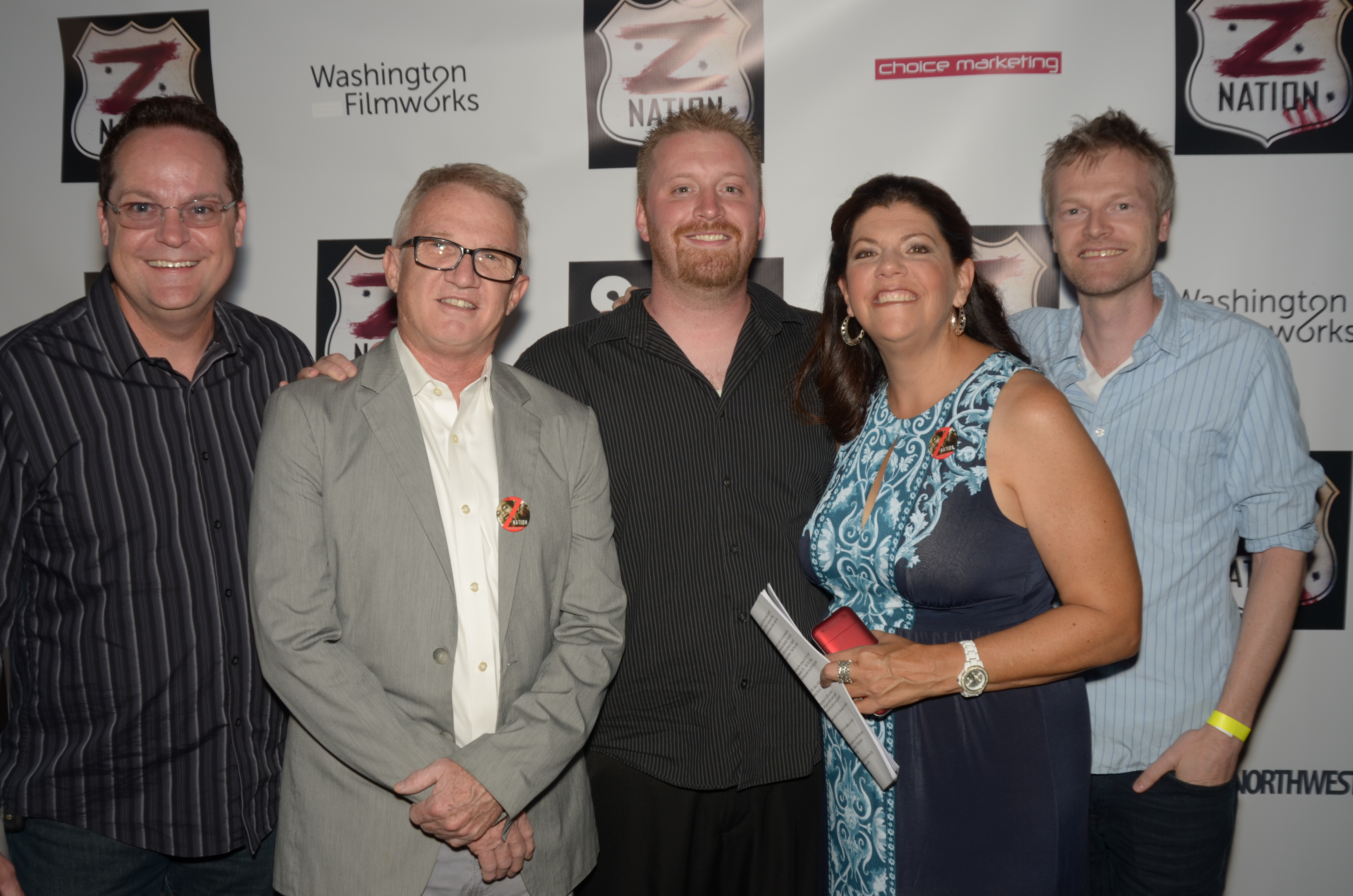 Z-Nation Red Carpet Premiere - (From left to Right) Erik C. Andersen, Karl Schaefer, Fred Beahm, Jodi Binstock, and Anders Hoffman
