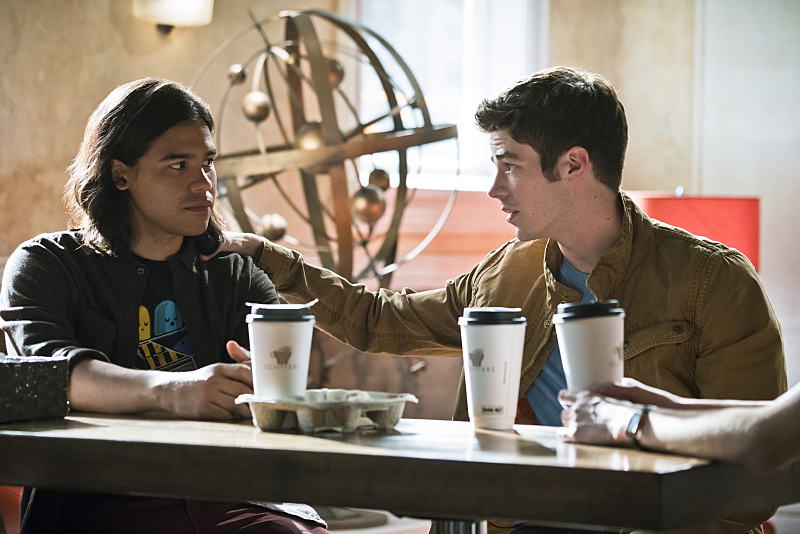 Still of Grant Gustin and Carlos Valdes in The Flash (2014)