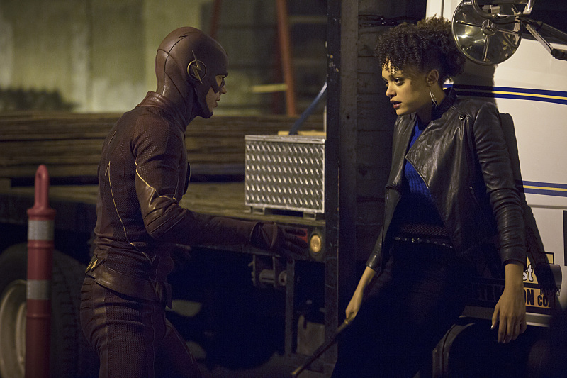 Still of Grant Gustin and Britne Oldford in The Flash (2014)