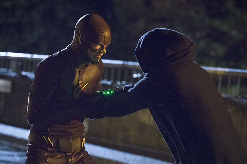 Still of Grant Gustin and Andy Mientus in The Flash (2014)