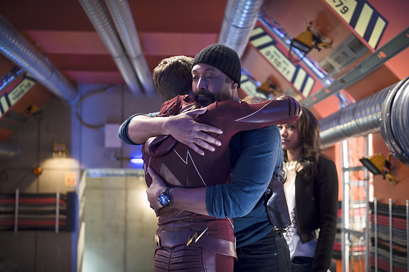 Still of Jesse L. Martin, Grant Gustin and Candice Patton in The Flash (2014)