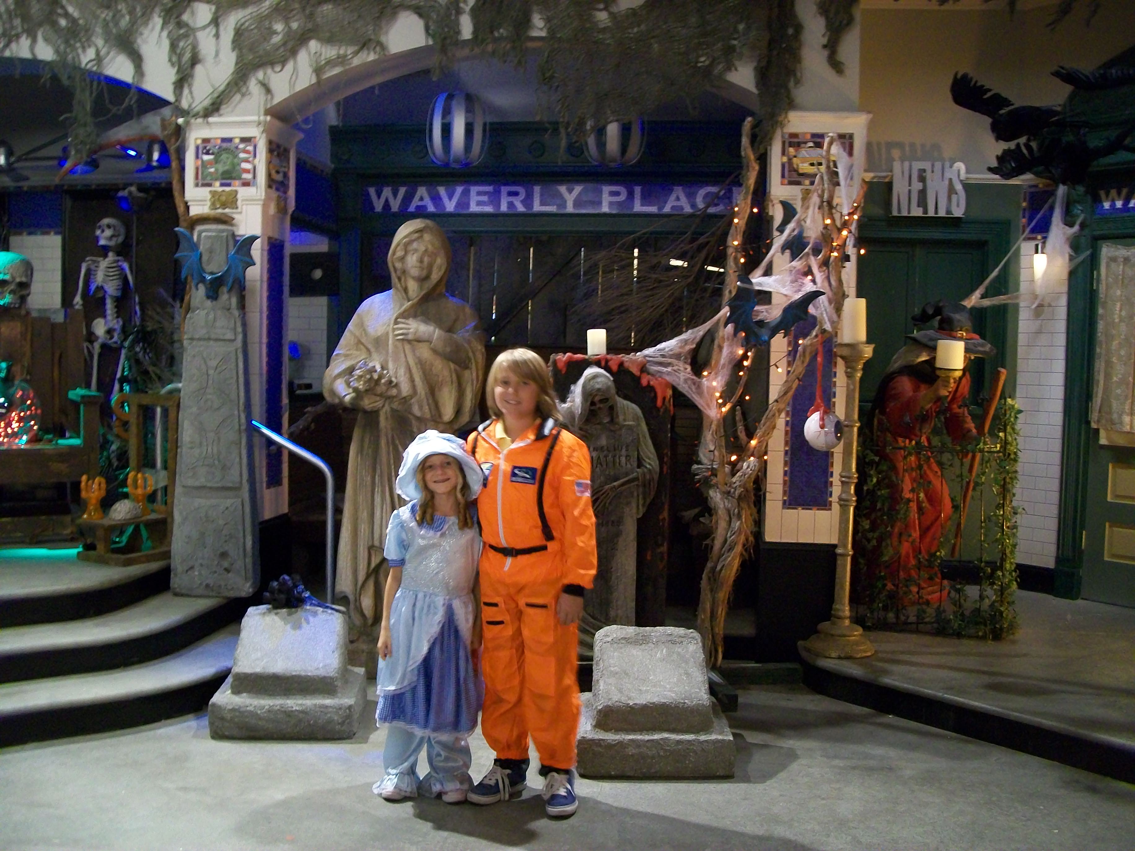 Carly Pancher and Cole Pancher on the set of Wizards of Waverly Place July 2009