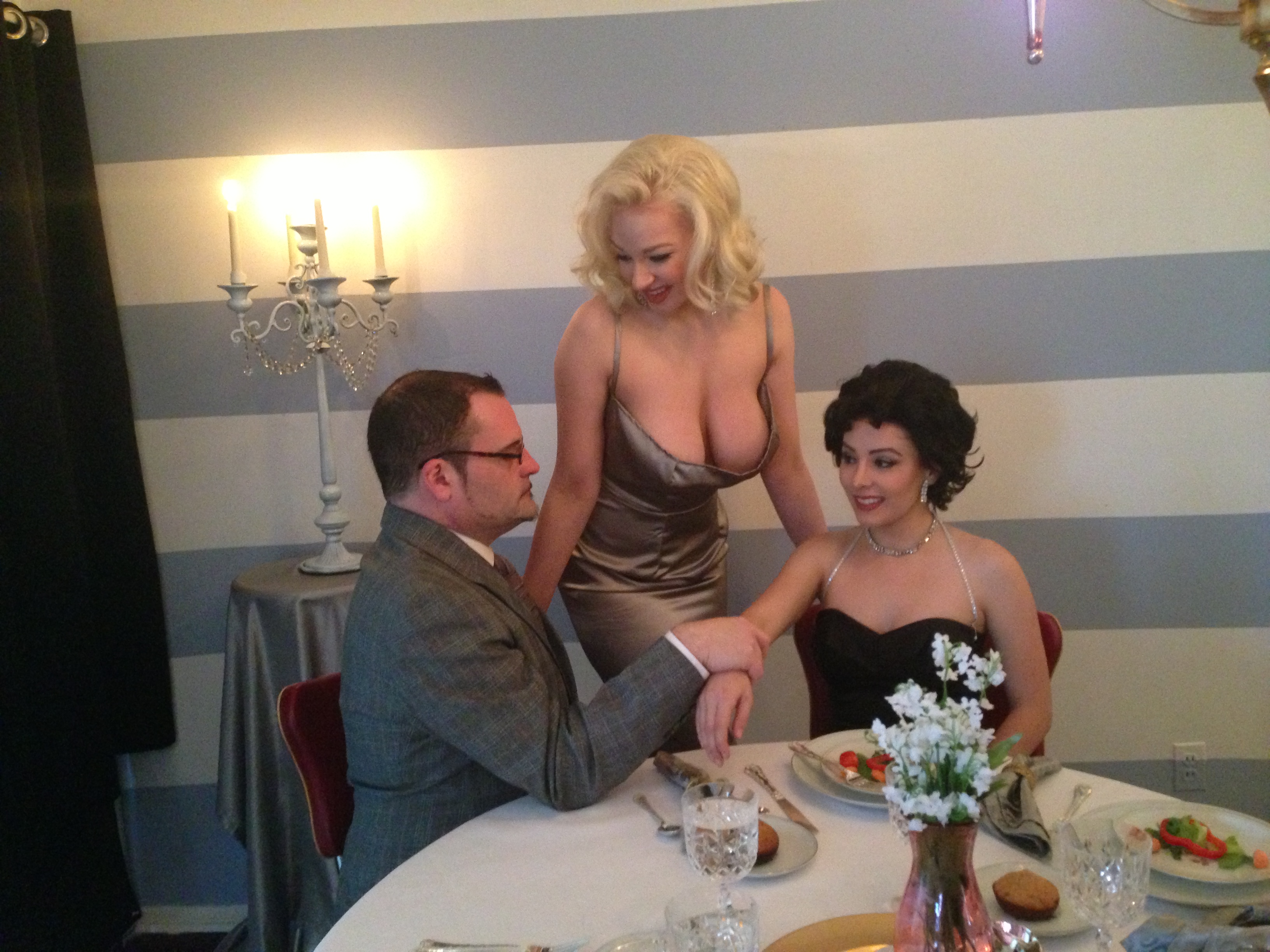 Re-enactment of The Sophia Loren/Jayne Mansfield meeting in the film Diamonds to Dust due out in 2014