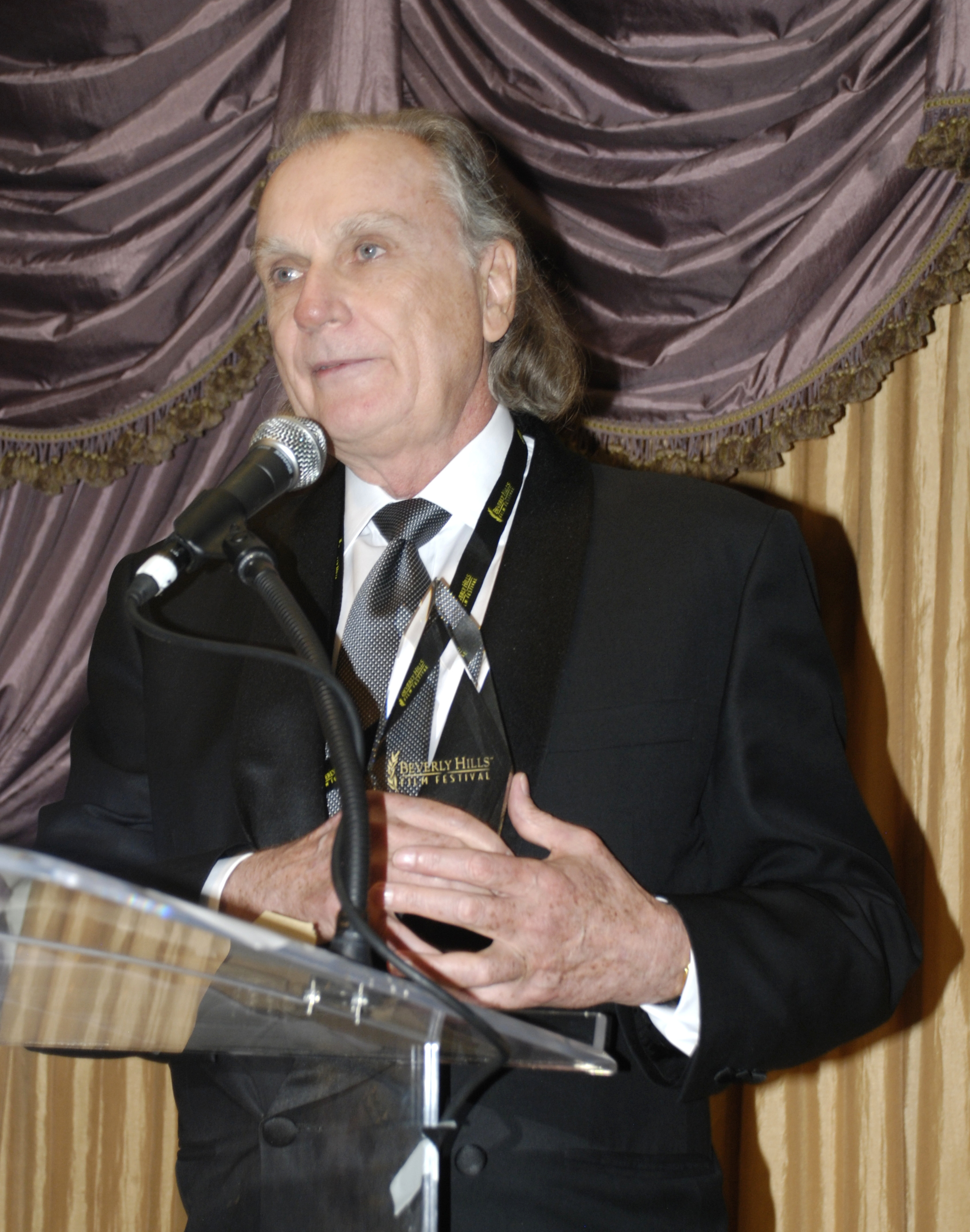 Accepting the Golden Palm Award for Screenwriting (1st Runner Up), 2014 Beverly Hills Film Festival