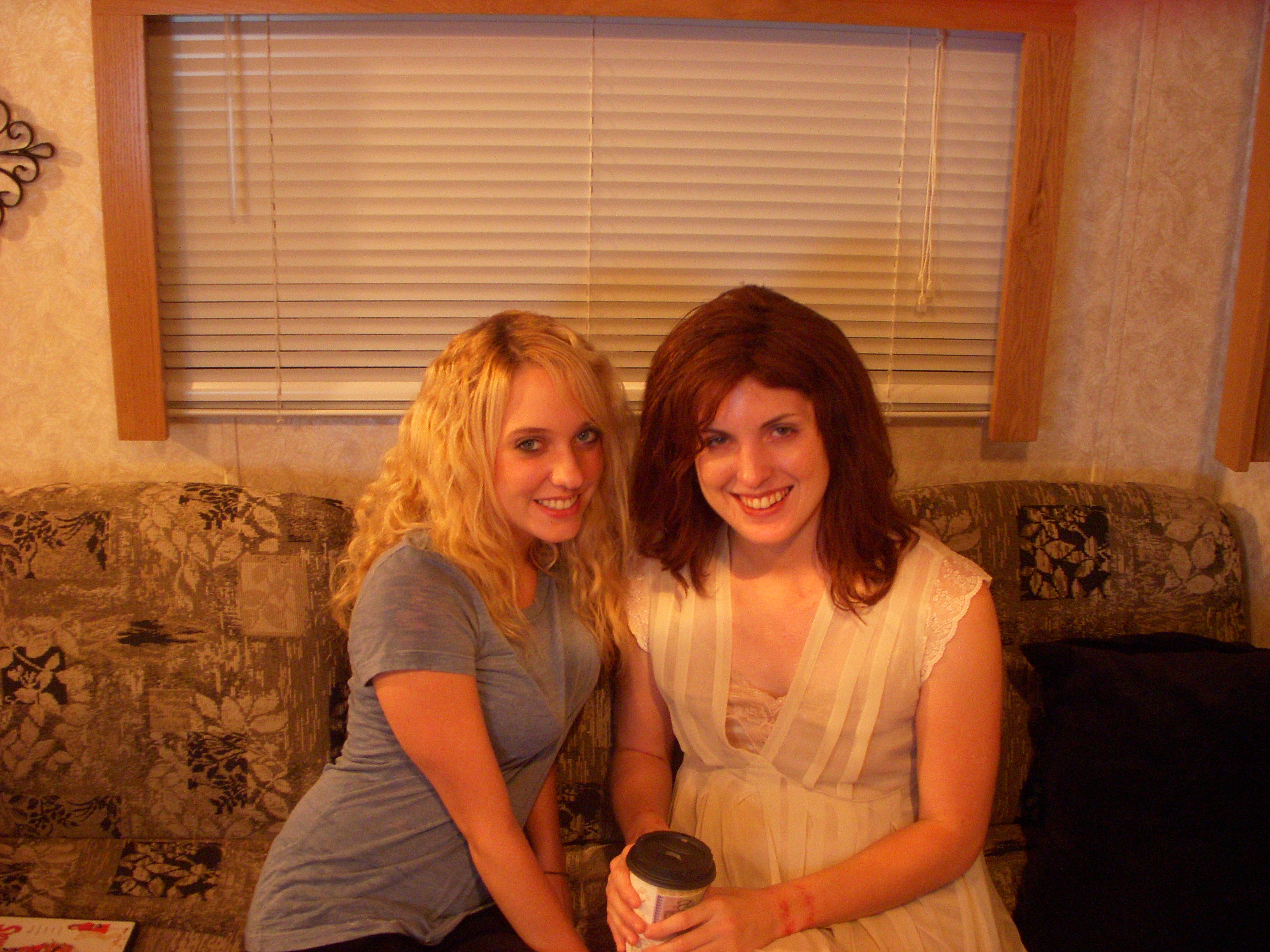 Kara Mann and Ashley Nicole Hudson on the set of the movie Deadline (2009)