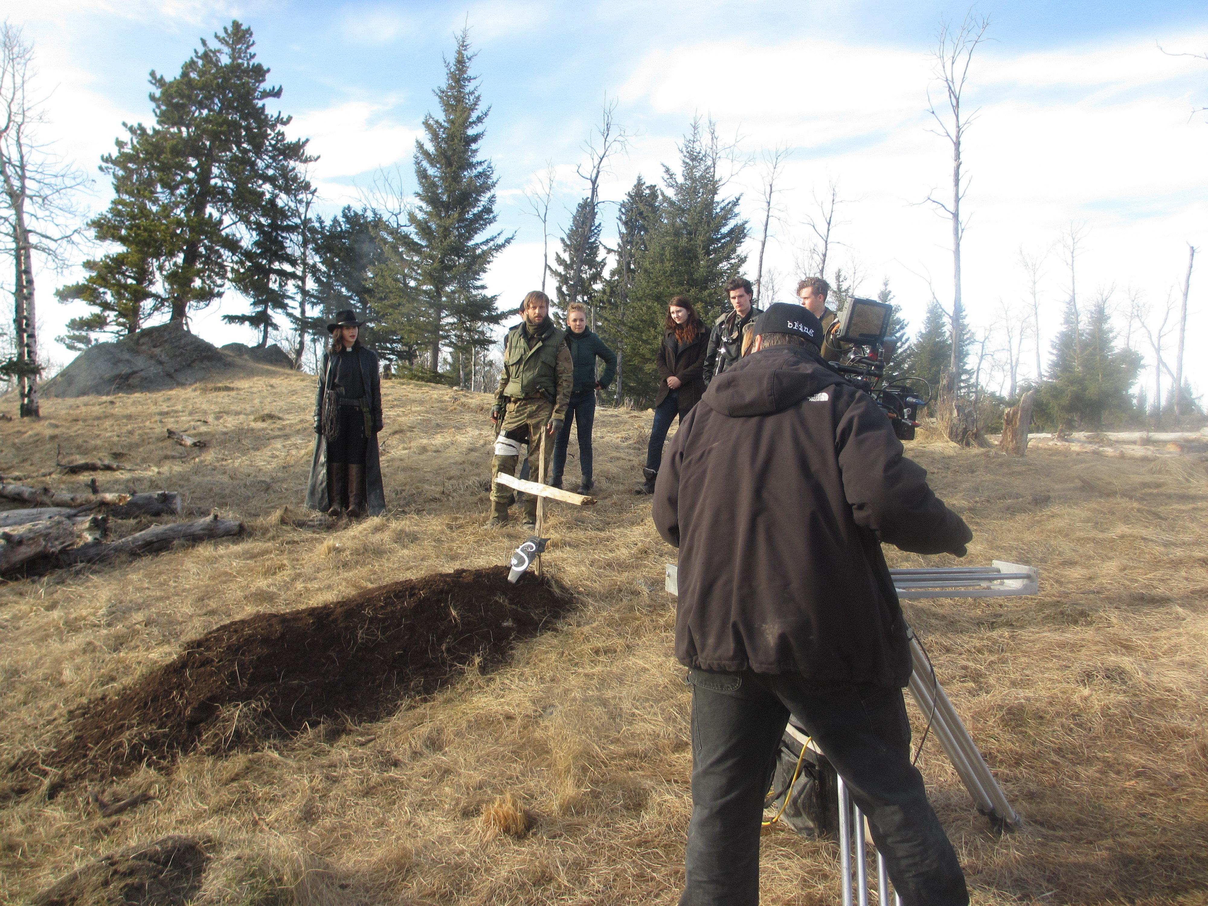 Shooting the end sequence at sunset. CL Ranch, west of Calgary, Alberta. April 14, 2014
